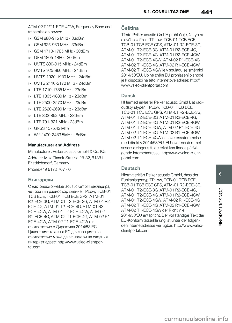 TOYOTA SUPRA 2021 Manuale duso (in Italian) 441
6 6-1. CONSULTAZIONE
CONSULTAZIONE
Supra Owners Manual_L (from Nov. 20 Prod.)
Supra_OM_Italian_OM99X81L_1_2011.book 441 ページ 2020年8月28日 金曜日 午後2時4 TOYOTA SUPRA 2021 Manuale duso (in Italian) 441
6 6-1. CONSULTAZIONE
CONSULTAZIONE
Supra Owners Manual_L (from Nov. 20 Prod.)
Supra_OM_Italian_OM99X81L_1_2011.book 441 ページ 2020年8月28日 金曜日 午後2時4