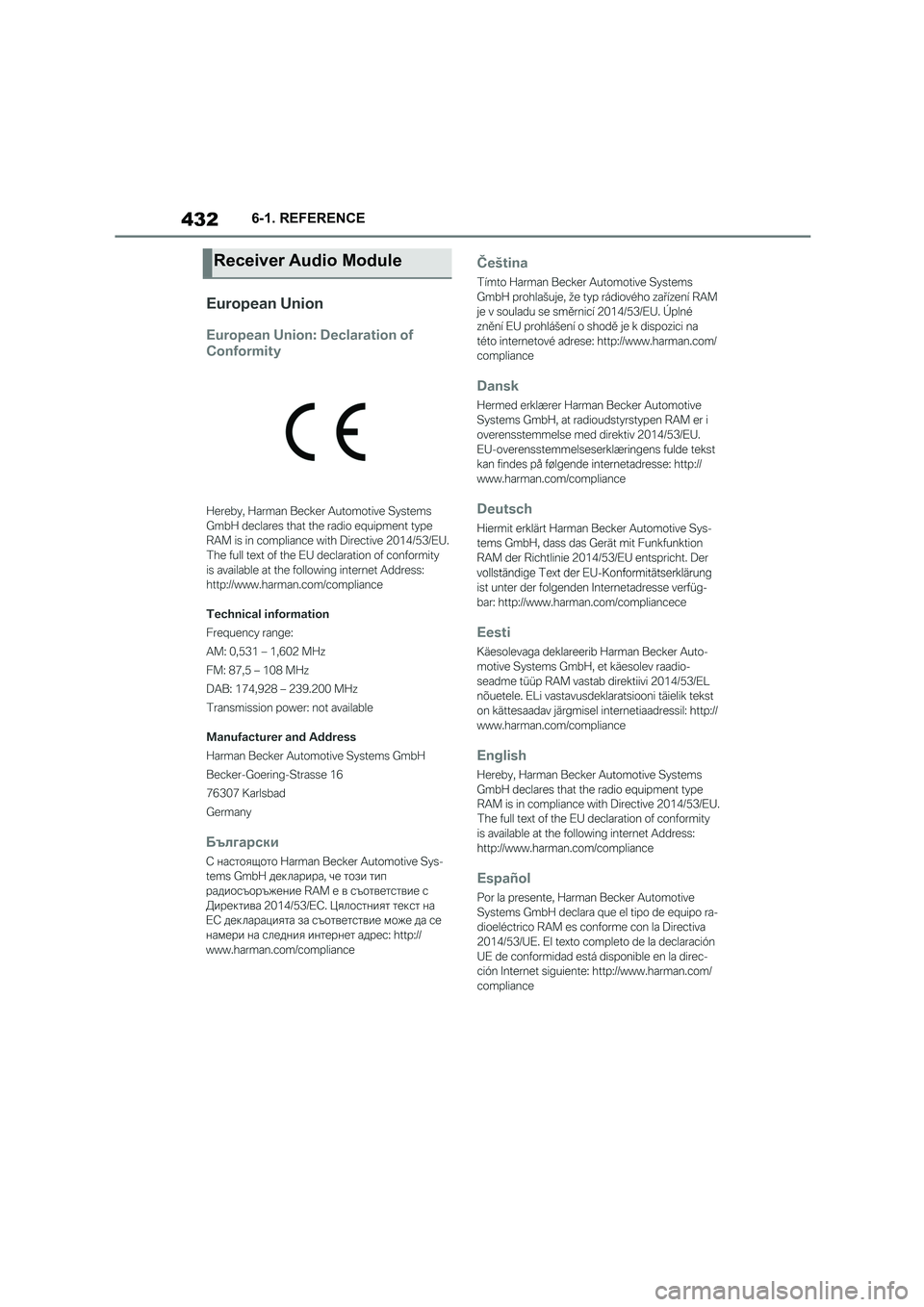 TOYOTA SUPRA 2022 Owners Manual 4326-1. REFERENCE
Receiver Audio Module TOYOTA SUPRA 2022 Owners Manual 4326-1. REFERENCE
Receiver Audio Module