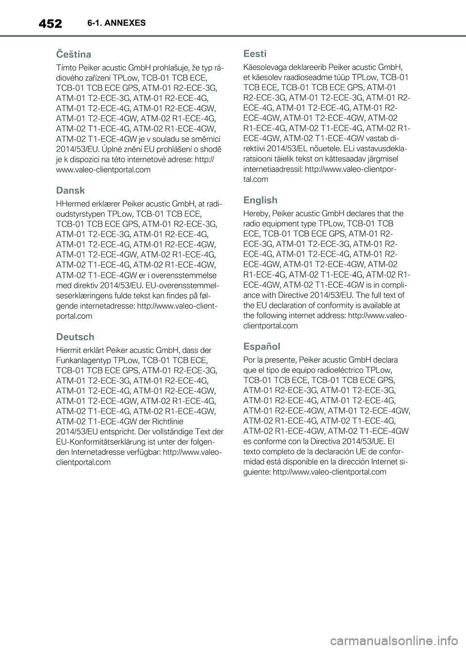 TOYOTA SUPRA 2022 Notices Demploi (in French) 4526-1. ANNEXES
Supra_OM_French_OM9A060K_1_2111.book 452 ページ 2021年8月26日 木曜日 午前10時28分 TOYOTA SUPRA 2022 Notices Demploi (in French) 4526-1. ANNEXES
Supra_OM_French_OM9A060K_1_2111.book 452 ページ 2021年8月26日 木曜日 午前10時28分