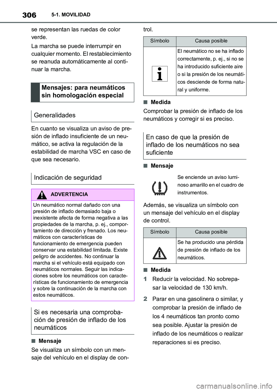 TOYOTA SUPRA 2022 Manuale de Empleo (in Spanish) 3065-1. MOVILIDAD
se representan las ruedas de color
verde.
La marcha se puede interrumpir en
cualquier momento. El restablecimiento
se reanuda automáticamente al conti-
nuar la marcha.
En cuanto TOYOTA SUPRA 2022 Manuale de Empleo (in Spanish) 3065-1. MOVILIDAD
se representan las ruedas de color
verde.
La marcha se puede interrumpir en
cualquier momento. El restablecimiento
se reanuda automáticamente al conti-
nuar la marcha.
En cuanto