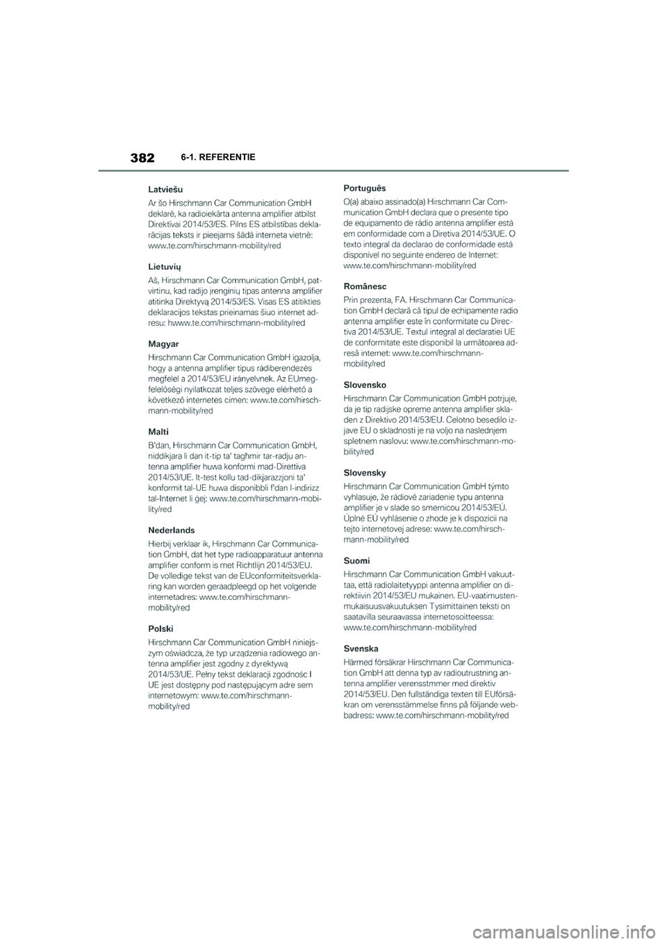 TOYOTA SUPRA 2022  Instructieboekje (in Dutch) 3826-1. REFERENTIE
Supra_OM_General_OM9A066E_1_2111.book  Page 382  Friday, September 24, 2021  10:31 AM 