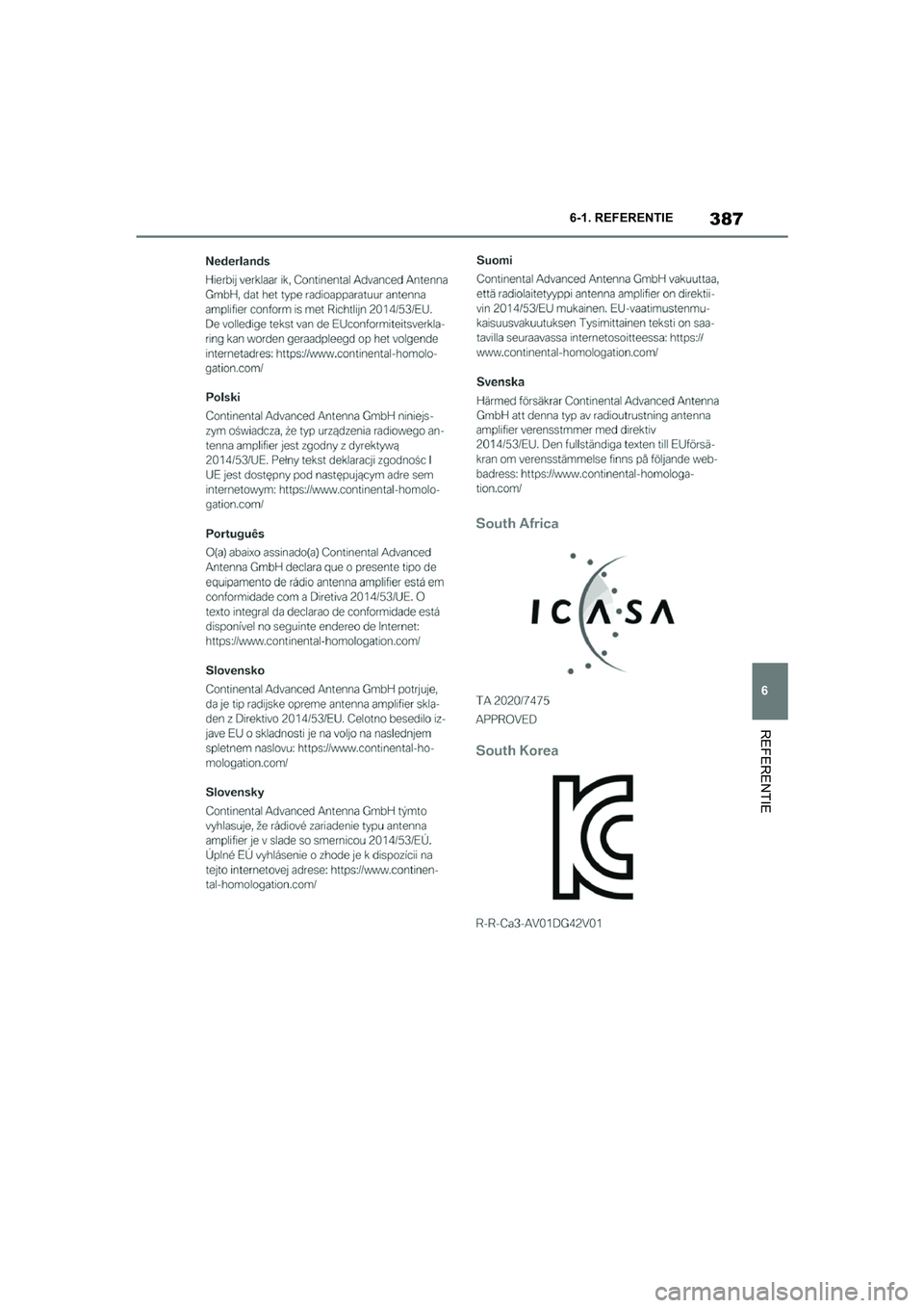 TOYOTA SUPRA 2022  Instructieboekje (in Dutch) 387
6
6-1. REFERENTIE
REFERENTIE
Supra_OM_General_OM9A066E_1_2111.book  Page 
387  Friday, September 24, 2021  10:31 AM 