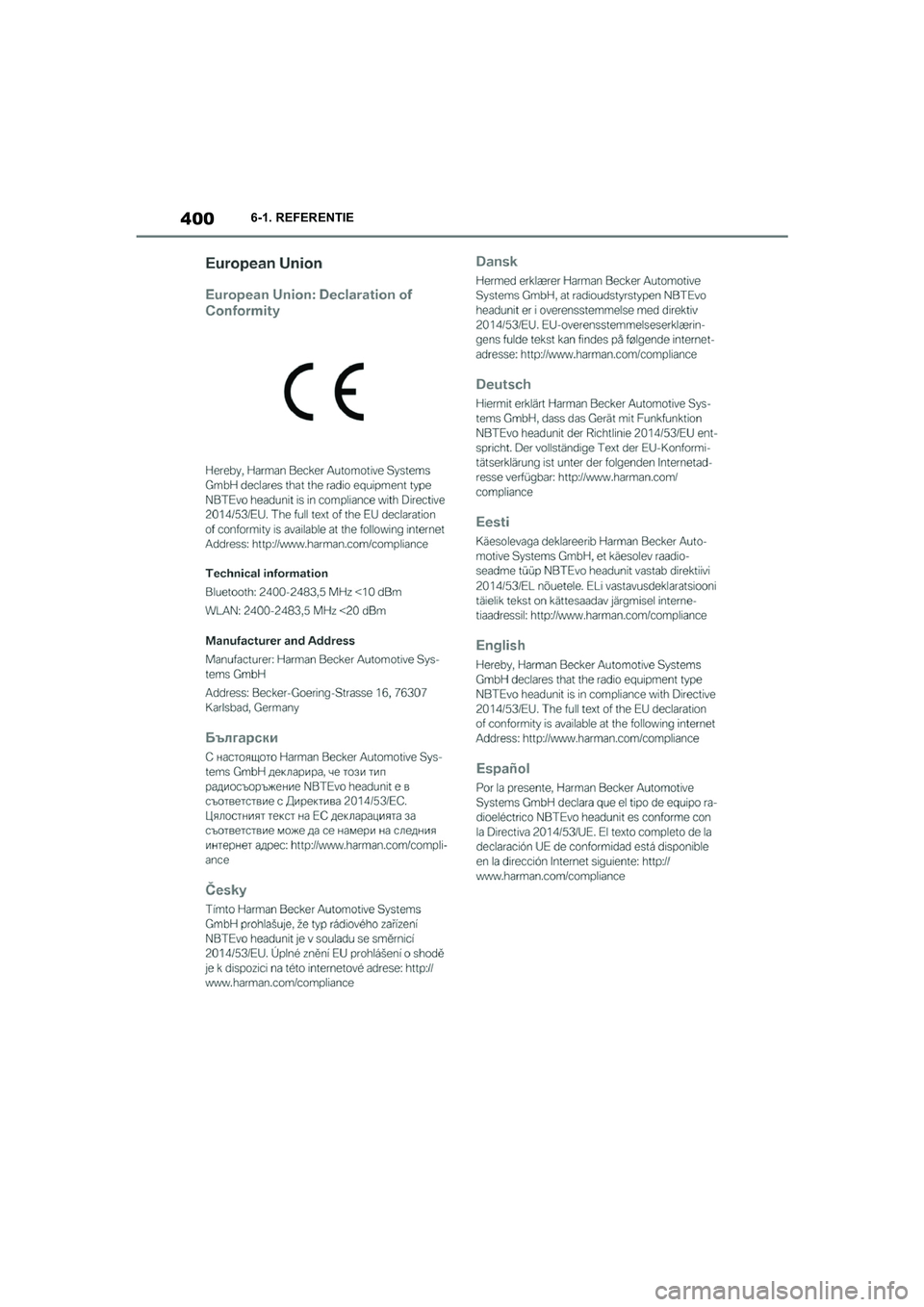 TOYOTA SUPRA 2022  Instructieboekje (in Dutch) 4006-1. REFERENTIE
Supra_OM_General_OM9A066E_1_2111.book  Page 400  Friday, September 24, 2021  10:31 AM 