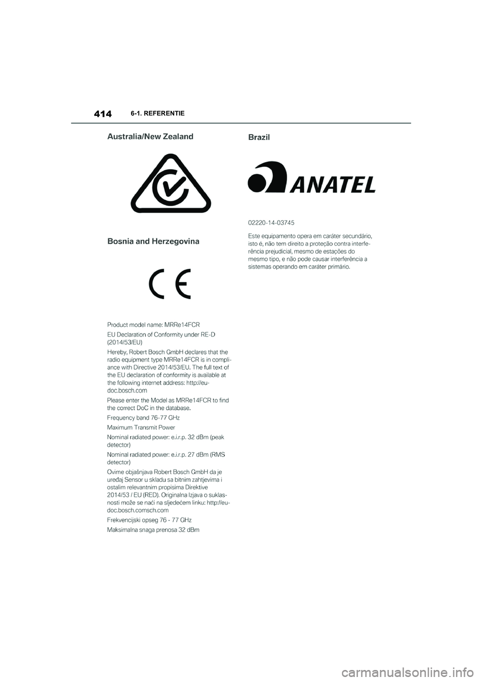 TOYOTA SUPRA 2022  Instructieboekje (in Dutch) 4146-1. REFERENTIE
Supra_OM_General_OM9A066E_1_2111.book  Page 414  Friday, September 24, 2021  10:31 AM 