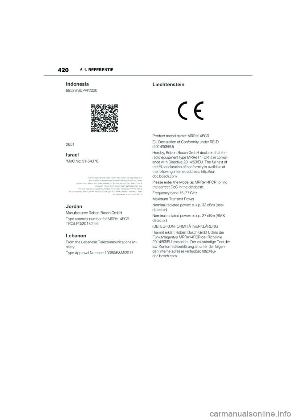TOYOTA SUPRA 2022  Instructieboekje (in Dutch) 4206-1. REFERENTIE
Supra_OM_General_OM9A066E_1_2111.book  Page 420  Friday, September 24, 2021  10:31 AM 