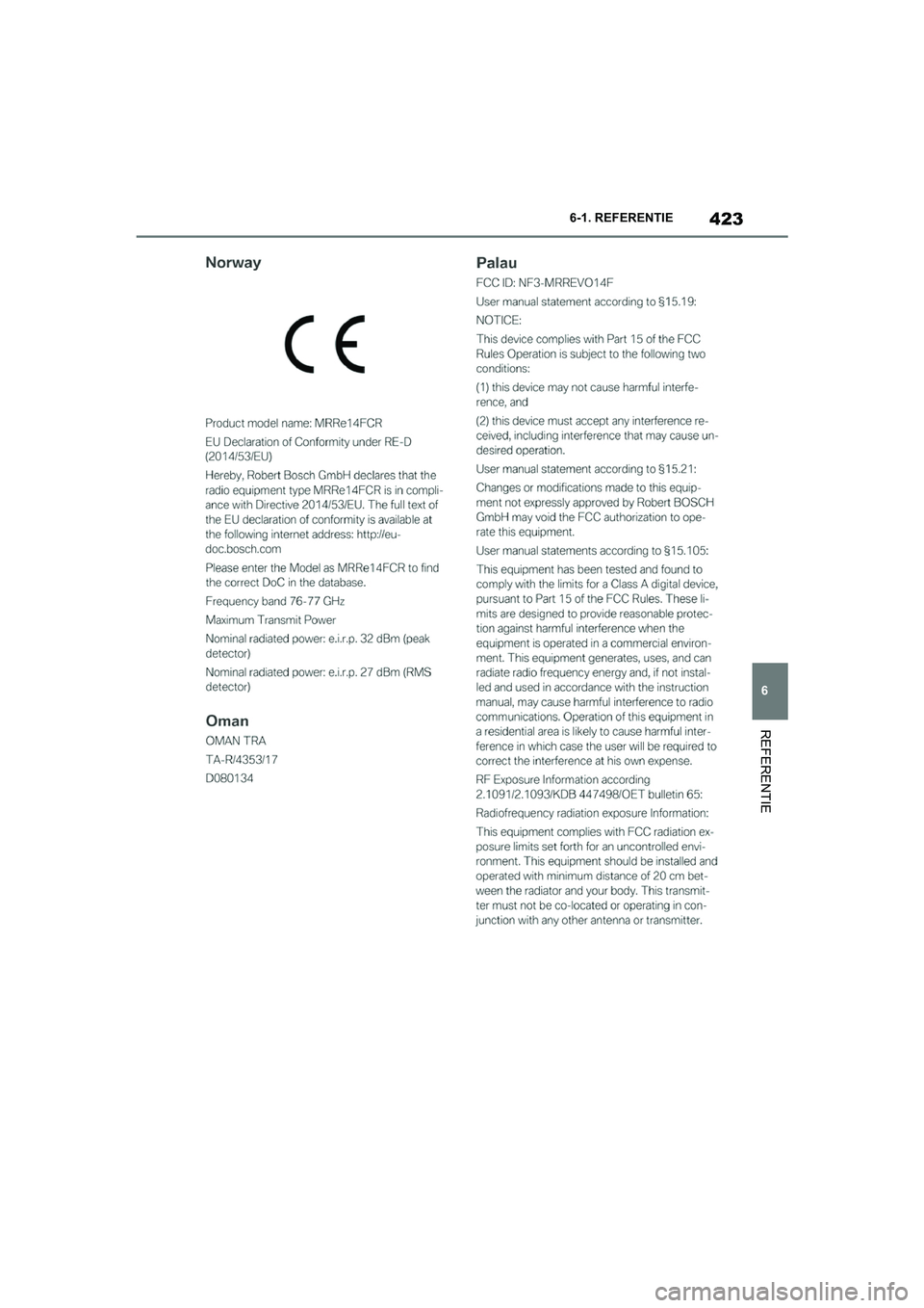 TOYOTA SUPRA 2022  Instructieboekje (in Dutch) 423
6
6-1. REFERENTIE
REFERENTIE
Supra_OM_General_OM9A066E_1_2111.book  Page 
423  Friday, September 24, 2021  10:31 AM 