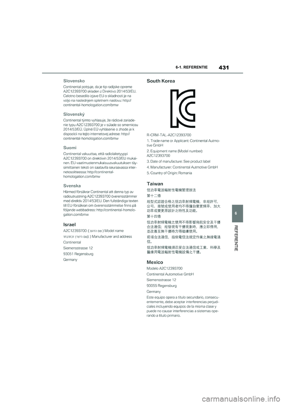 TOYOTA SUPRA 2022  Instructieboekje (in Dutch) 431
6
6-1. REFERENTIE
REFERENTIE
Supra_OM_General_OM9A066E_1_2111.book  Page 
431  Friday, September 24, 2021  10:31 AM 