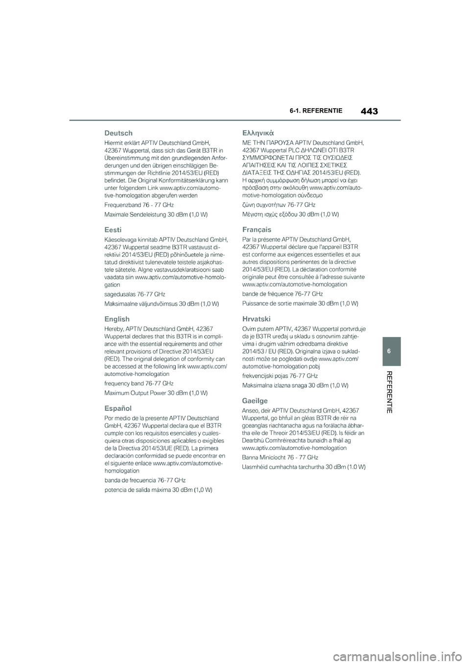 TOYOTA SUPRA 2022  Instructieboekje (in Dutch) 443
6
6-1. REFERENTIE
REFERENTIE
Supra_OM_General_OM9A066E_1_2111.book  Page 
443  Friday, September 24, 2021  10:31 AM 