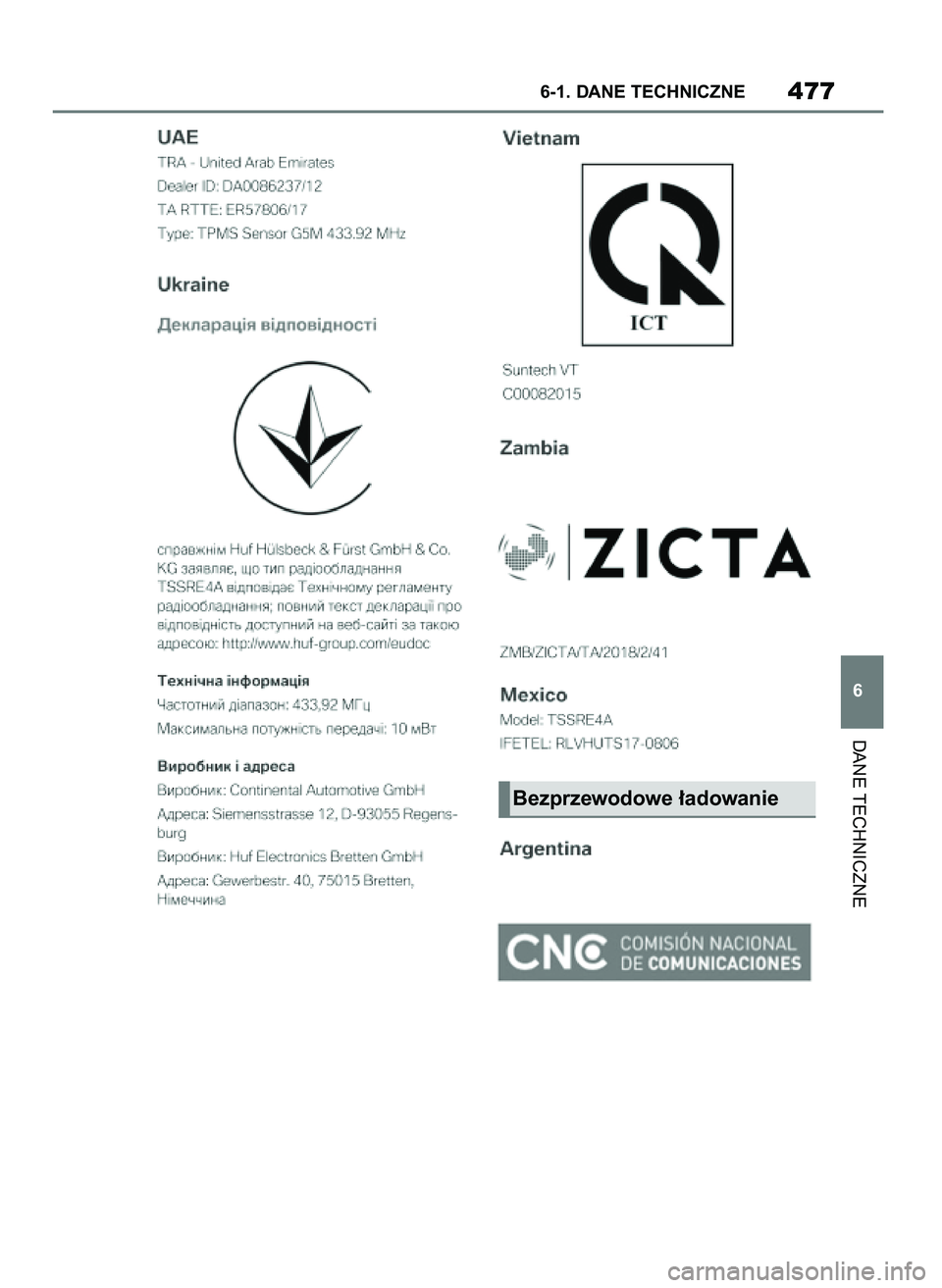 TOYOTA SUPRA 2022 Instrukcja obsługi (in Polish) DANE TECHNICZNE
6-1. DANE TECHNICZNE477
6
Bezprzewodowe ∏adowanie
50 Supra OM9A059E 7/11/21 20:53 Page 477 TOYOTA SUPRA 2022 Instrukcja obsługi (in Polish) DANE TECHNICZNE
6-1. DANE TECHNICZNE477
6
Bezprzewodowe ∏adowanie
50 Supra OM9A059E 7/11/21 20:53 Page 477