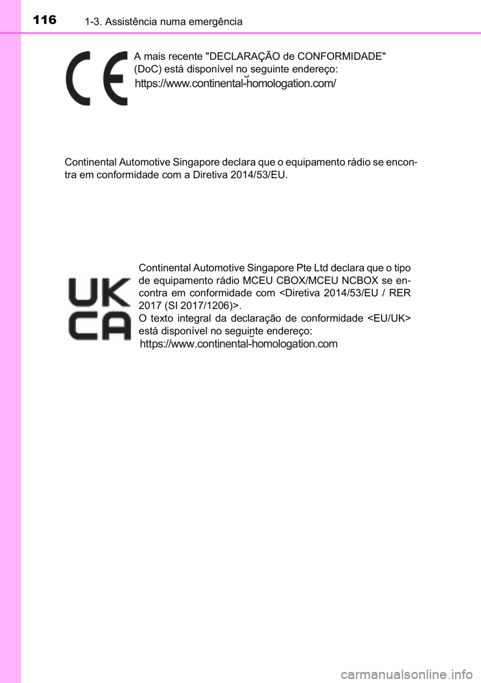 TOYOTA C-HR 2022  Manual de utilização (in Portuguese) 116������$�V�V�L�V�W�r�Q�F�L�D��Q�X�P�D��H�P�H�U�J�r�Q�F�L�D
�$��P�D�L�V��U�H�F�H�Q�W�H����(�&�/�$�5�$�d�­�2��G�H��&�2�1�)�2�5�0�,��$��(��
���R�&���H�V�W�i��G�L�V�S�R�Q�t�Y�H�O