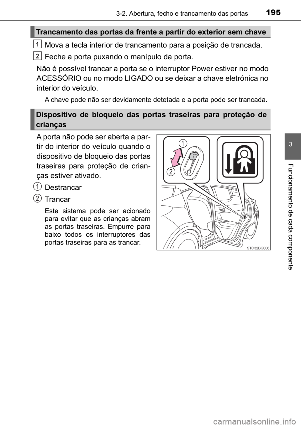 TOYOTA C-HR 2022  Manual de utilização (in Portuguese) 195������$�E�H�U�W�X�U�D���I�H�F�K�R��H��W�U�D�Q�F�D�P�H�Q�W�R��G�D�V��S�R�U�W�D�V
�
�)�X�Q�F�L�R�Q�D�P�H�Q�W�R��G�H��F�D�G�D��F�R�P�S�R�Q�H�Q�W�H
<0030005200590044000300440003005700480