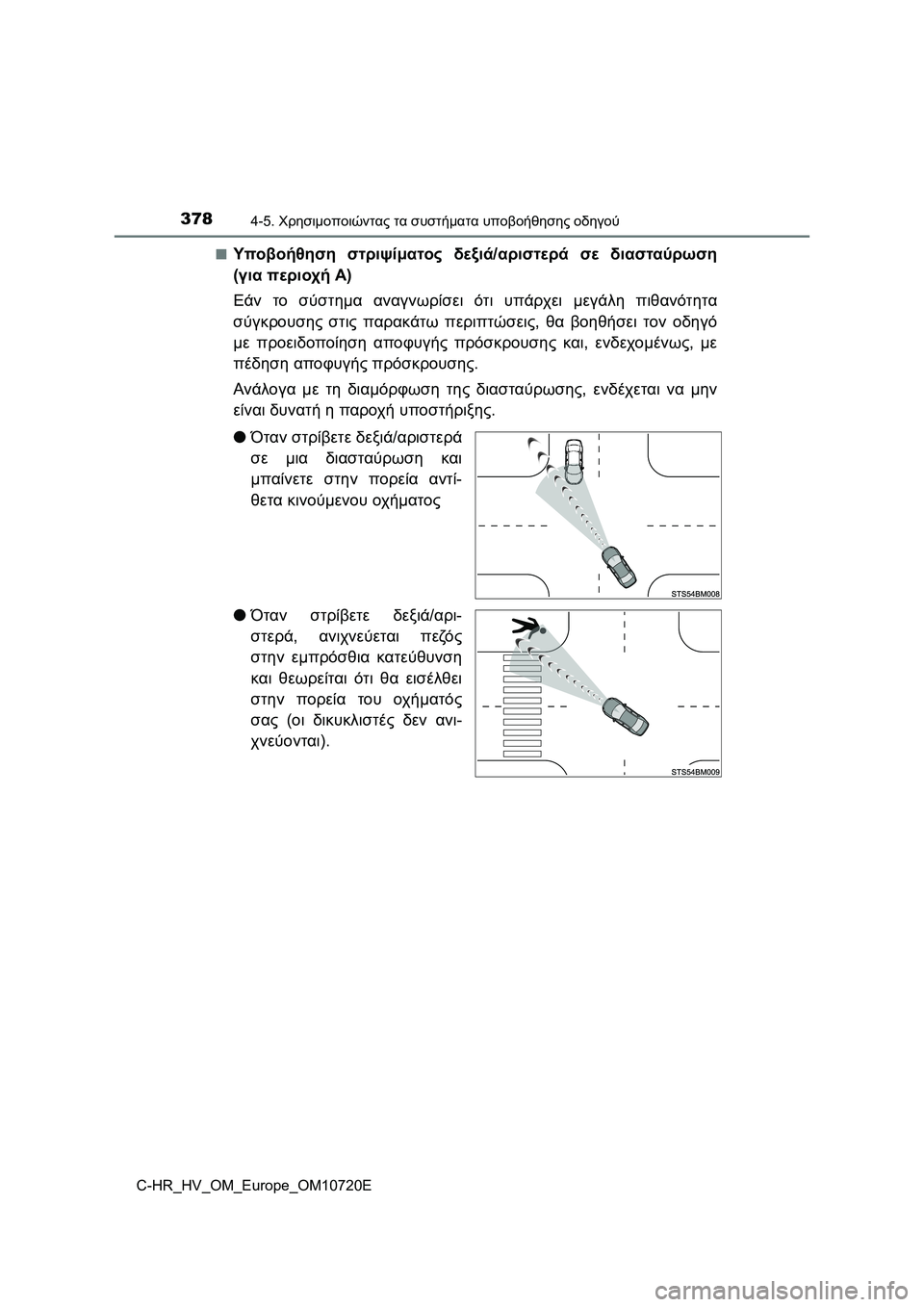 TOYOTA C-HR 2022 ΟΔΗΓΌΣ ΧΡΉΣΗΣ (in Greek) 3784-5. Χρησιμοποιώντας τα συστήματα υποβοήθησης οδηγού
C-HR_HV_OM_Europe_OM10720E■
Υποβοήθηση στριψίματος δεξιά/αριστερά TOYOTA C-HR 2022 ΟΔΗΓΌΣ ΧΡΉΣΗΣ (in Greek) 3784-5. Χρησιμοποιώντας τα συστήματα υποβοήθησης οδηγού
C-HR_HV_OM_Europe_OM10720E■
Υποβοήθηση στριψίματος δεξιά/αριστερά