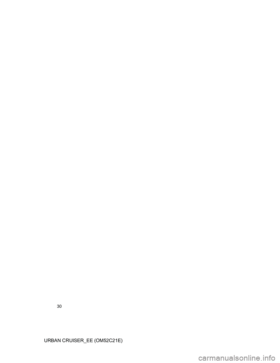 TOYOTA URBAN CRUISER 2012 Owners Manual 30
URBAN CRUISER_EE (OM52C21E) 