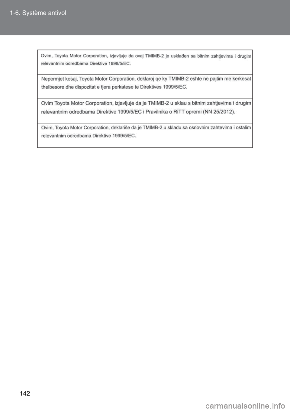 TOYOTA VERSO 2015  Notices Demploi (in French) 142 1-6. Système antivol 