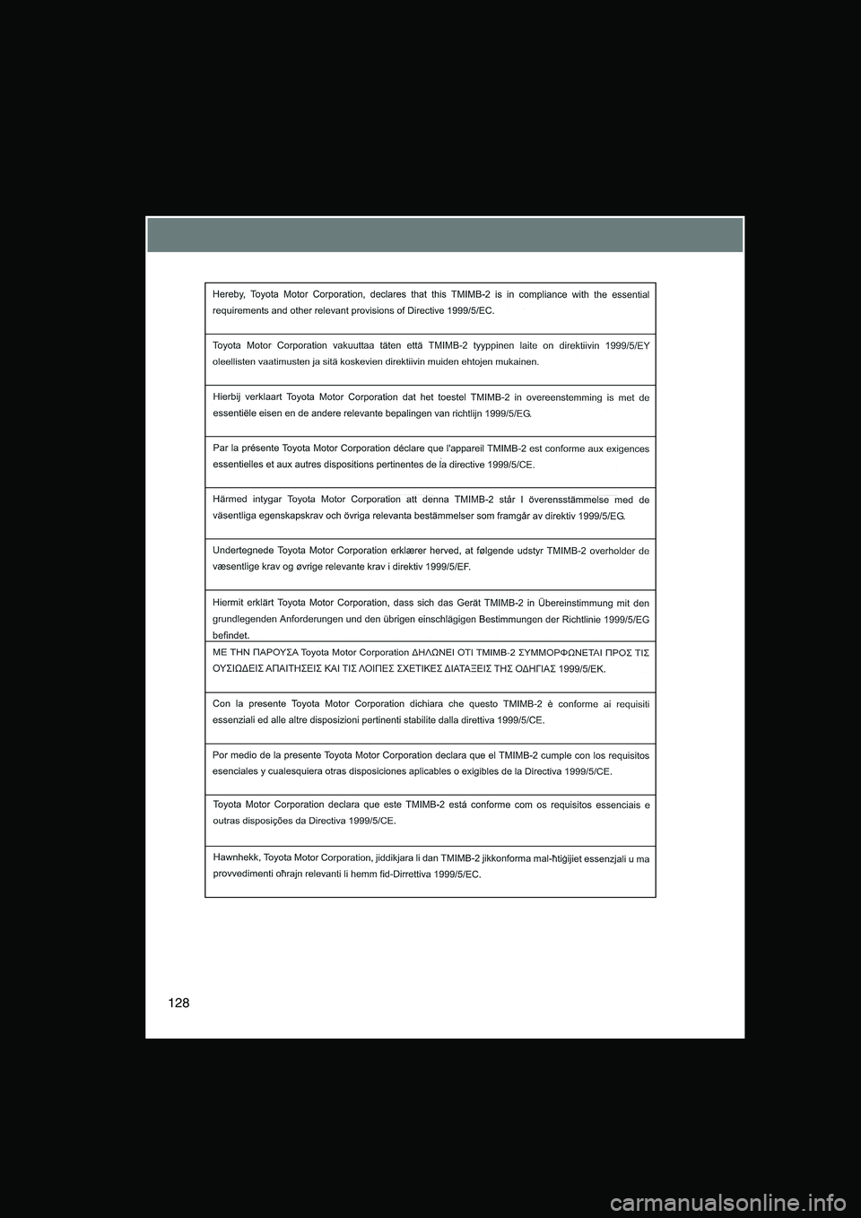 TOYOTA VERSO 2015  Manual de utilização (in Portuguese) 128     