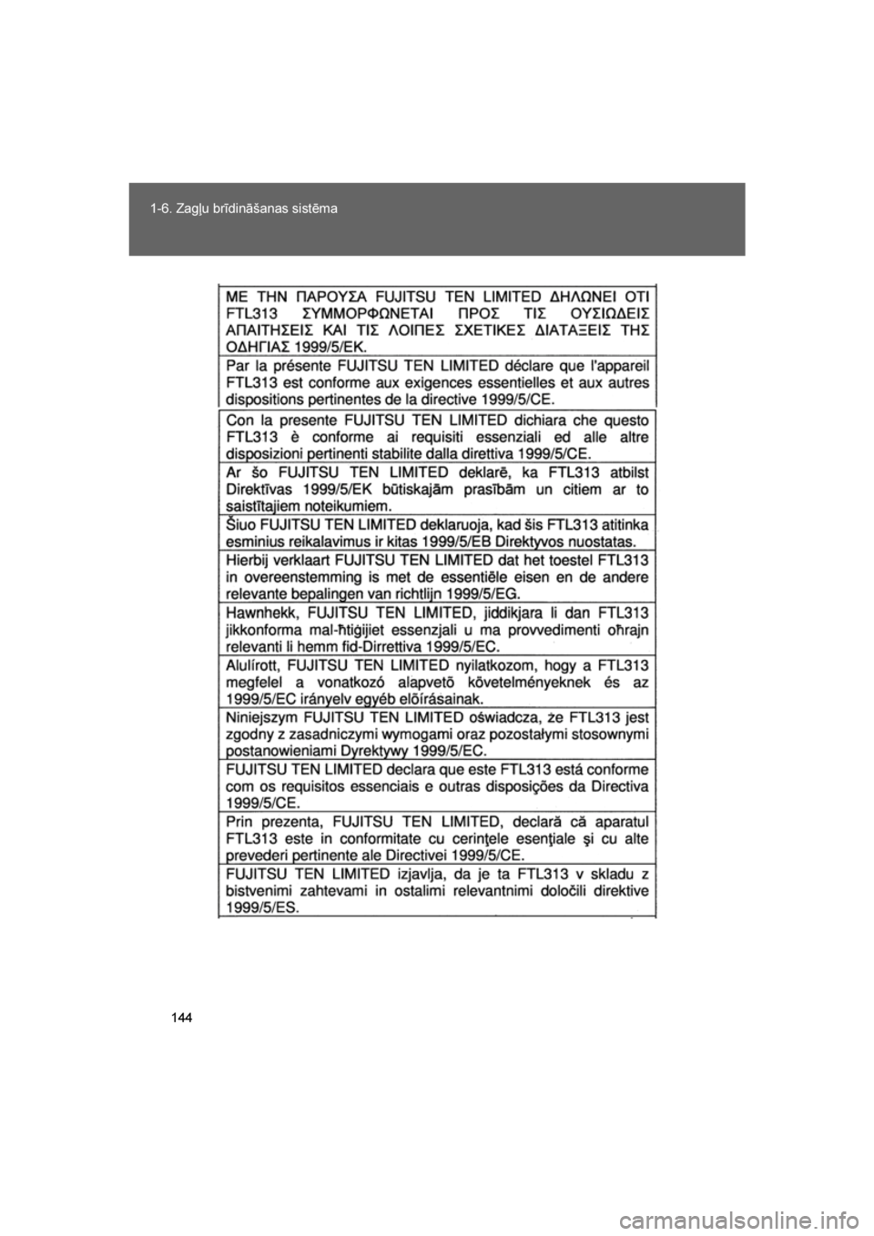 TOYOTA VERSO 2016  Lietošanas Instrukcija (in Latvian) 
144
1-6. Zagļu brīdināšanas sistēma
VERSO_LV_OM64590
VERSO_OM_Europe_OM64590LV.book  Page
 144  Sunday, April 10, 2016  5:26 PM 