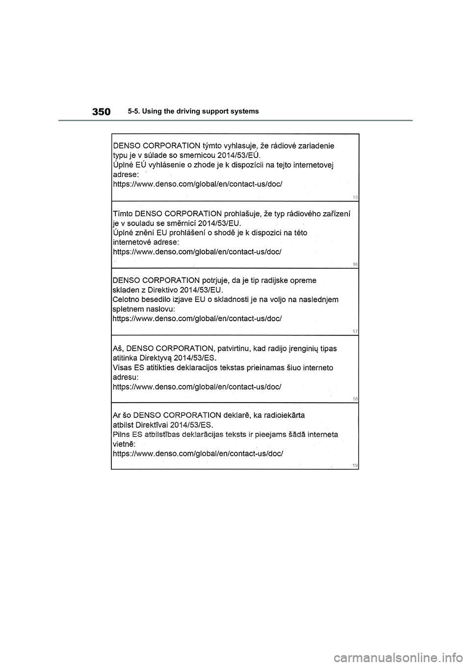 TOYOTA VERSO S 2011  Owners Manual 3505-5. Using the driving support systems 