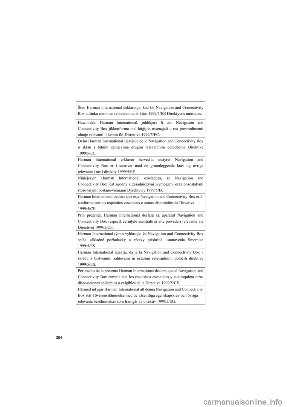TOYOTA VERSO S 2015 Kasutusjuhend (in Estonian)
264
OM52E94EE_Verso-S Touch2_Go_140417_INS
OM52E94EE_Verso-S Touch2_G.book Page 264 Monday, April 21, 2014 9:13 PM TOYOTA VERSO S 2015 Kasutusjuhend (in Estonian)
264
OM52E94EE_Verso-S Touch2_Go_140417_INS
OM52E94EE_Verso-S Touch2_G.book Page 264 Monday, April 21, 2014 9:13 PM