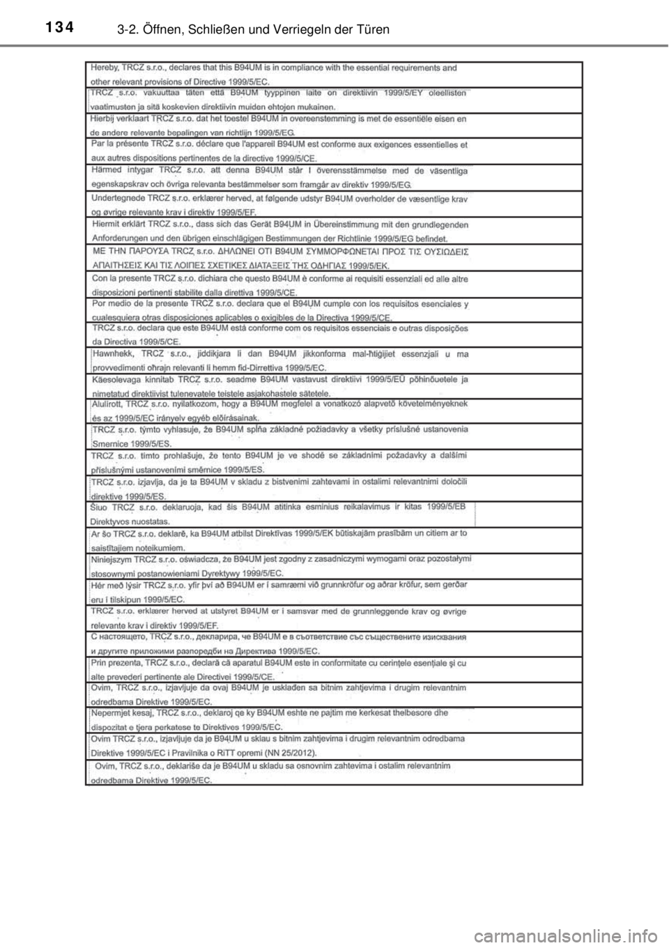 TOYOTA YARIS 2015 Betriebsanleitungen (in German) 1343-2. Öffnen, Schließen und Verriegeln der Türen TOYOTA YARIS 2015 Betriebsanleitungen (in German) 1343-2. Öffnen, Schließen und Verriegeln der Türen