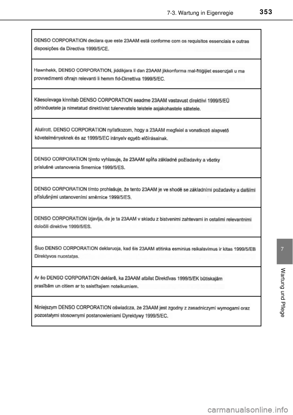 TOYOTA YARIS 2015 Betriebsanleitungen (in German) 3537-3. Wartung in Eigenregie
7
Wartung und Pflege TOYOTA YARIS 2015 Betriebsanleitungen (in German) 3537-3. Wartung in Eigenregie
7
Wartung und Pflege