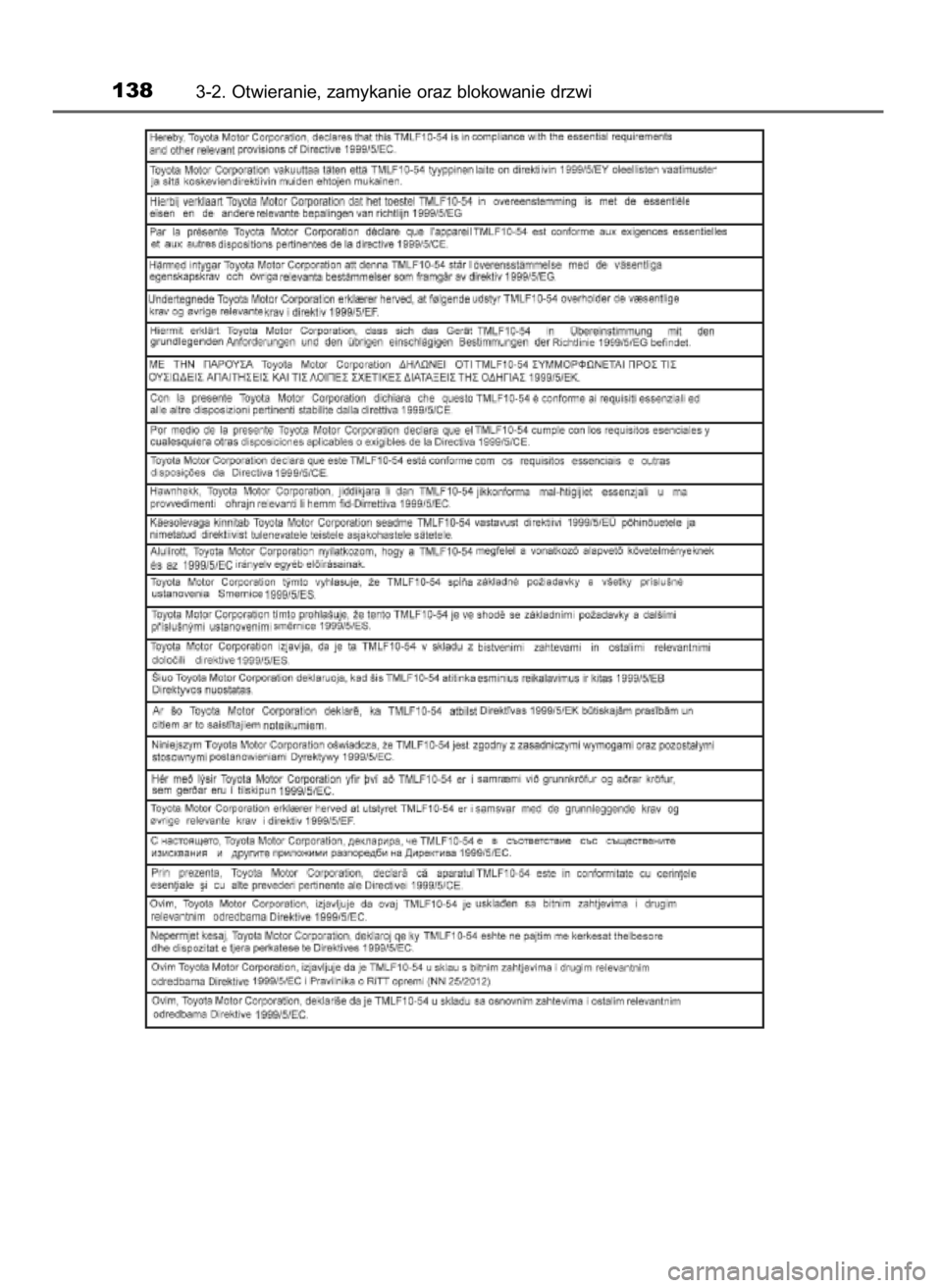 TOYOTA YARIS 2016  Instrukcja obsługi (in Polish) 1383-2. Otwieranie, zamykanie oraz blokowanie drzwi
40 YARIS OM52G04E  28/8/15  8:40  Page 138    (Black plate) 