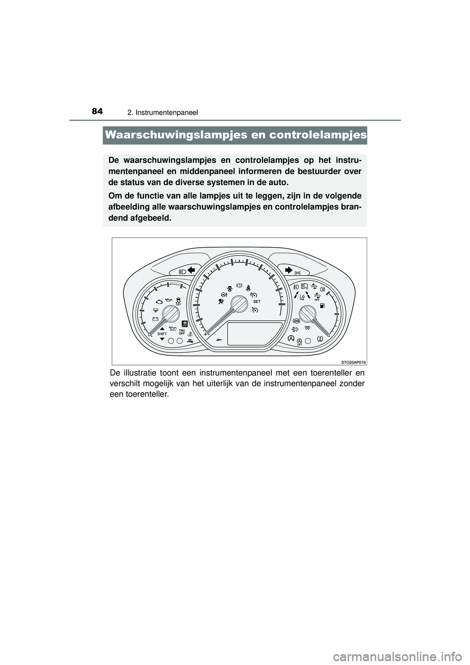 TOYOTA YARIS 2016 Instructieboekje (in Dutch) 842. Instrumentenpaneel
YARIS_F_WE_52G04NL
Waarschuwingslampjes en controlelampjes
De illustratie toont een instrumentenpaneel met een toerenteller en
verschilt mogelijk van het uiterlijk van de instr TOYOTA YARIS 2016 Instructieboekje (in Dutch) 842. Instrumentenpaneel
YARIS_F_WE_52G04NL
Waarschuwingslampjes en controlelampjes
De illustratie toont een instrumentenpaneel met een toerenteller en
verschilt mogelijk van het uiterlijk van de instr