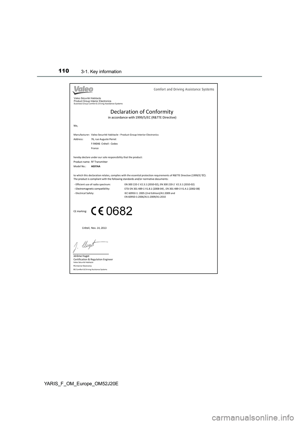TOYOTA YARIS 2017  Owners Manual 1103-1. Key information
YARIS_F_OM_Europe_OM52J20E 
