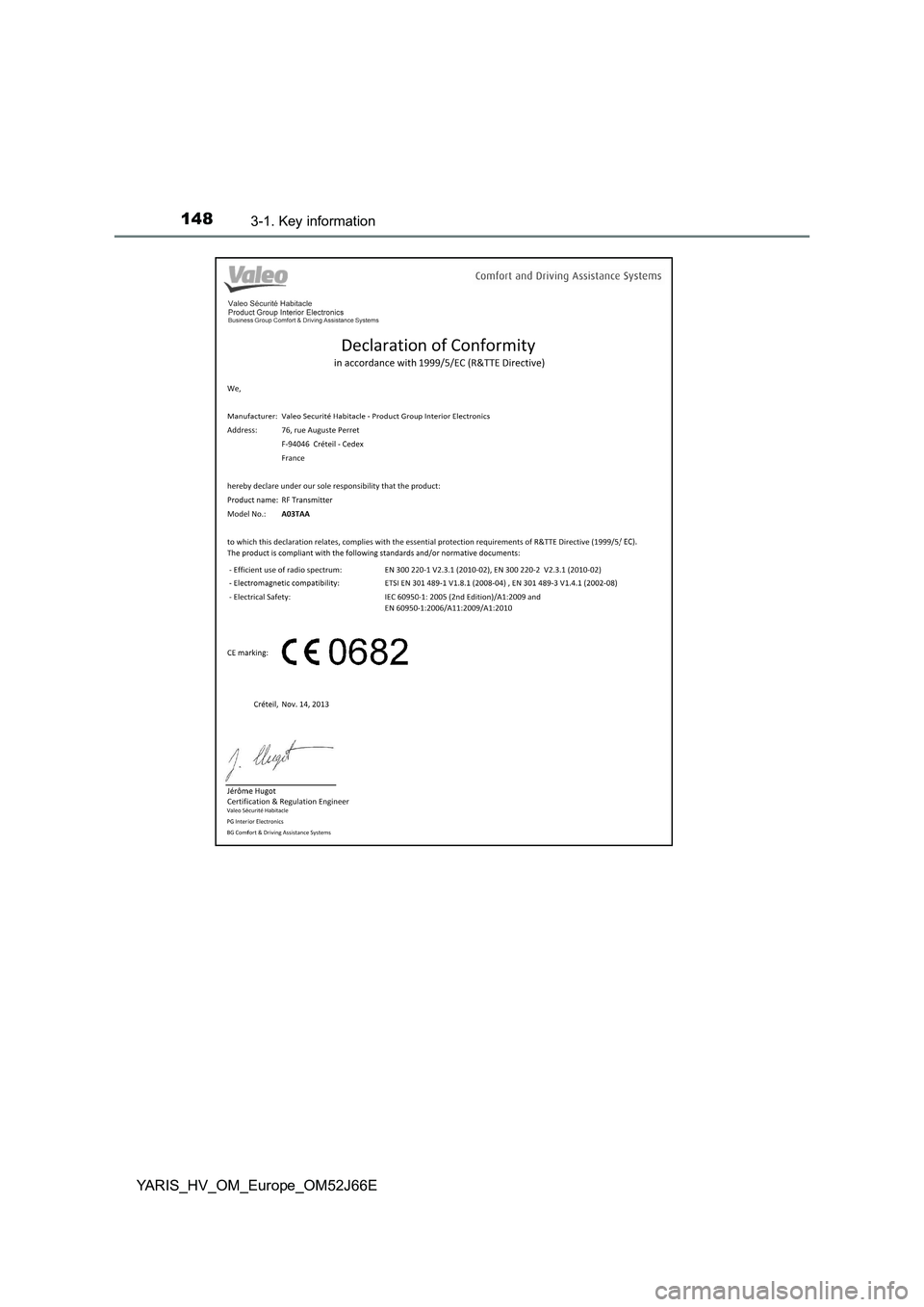 TOYOTA YARIS 2018  Owners Manual 1483-1. Key information
YARIS_HV_OM_Europe_OM52J66E 