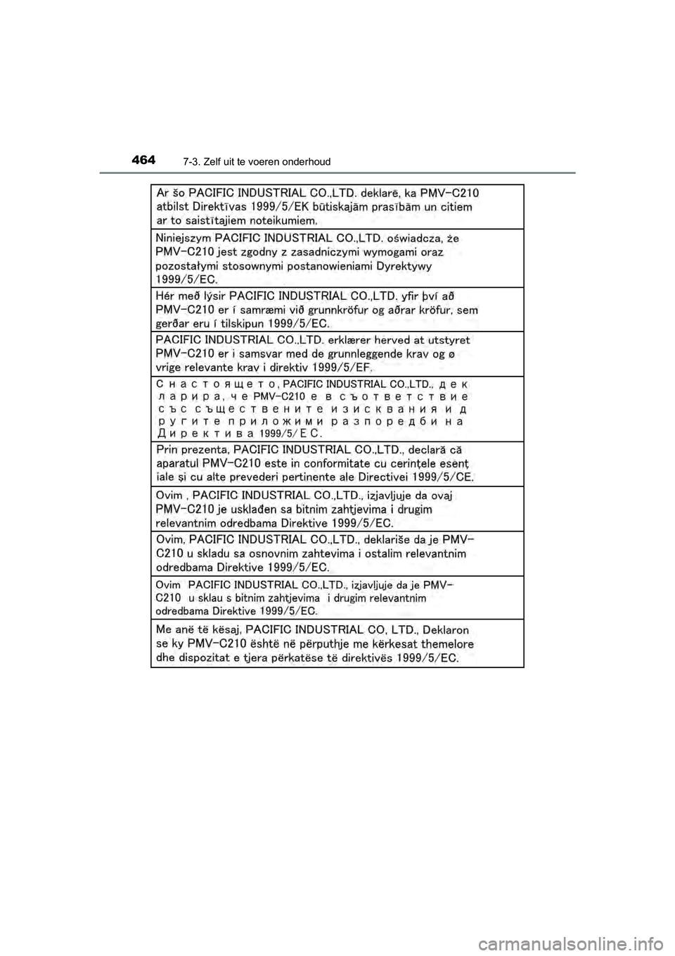 TOYOTA YARIS 2018 Instructieboekje (in Dutch) 4647-3. Zelf uit te voeren onderhoud
YARIS_HV_OM_Europe_OM52J66E
YARIS_HV_OM_Europe_OM52J66E.book Page 464 Tuesday, November 14, 2017 5:07 PM TOYOTA YARIS 2018 Instructieboekje (in Dutch) 4647-3. Zelf uit te voeren onderhoud
YARIS_HV_OM_Europe_OM52J66E
YARIS_HV_OM_Europe_OM52J66E.book Page 464 Tuesday, November 14, 2017 5:07 PM