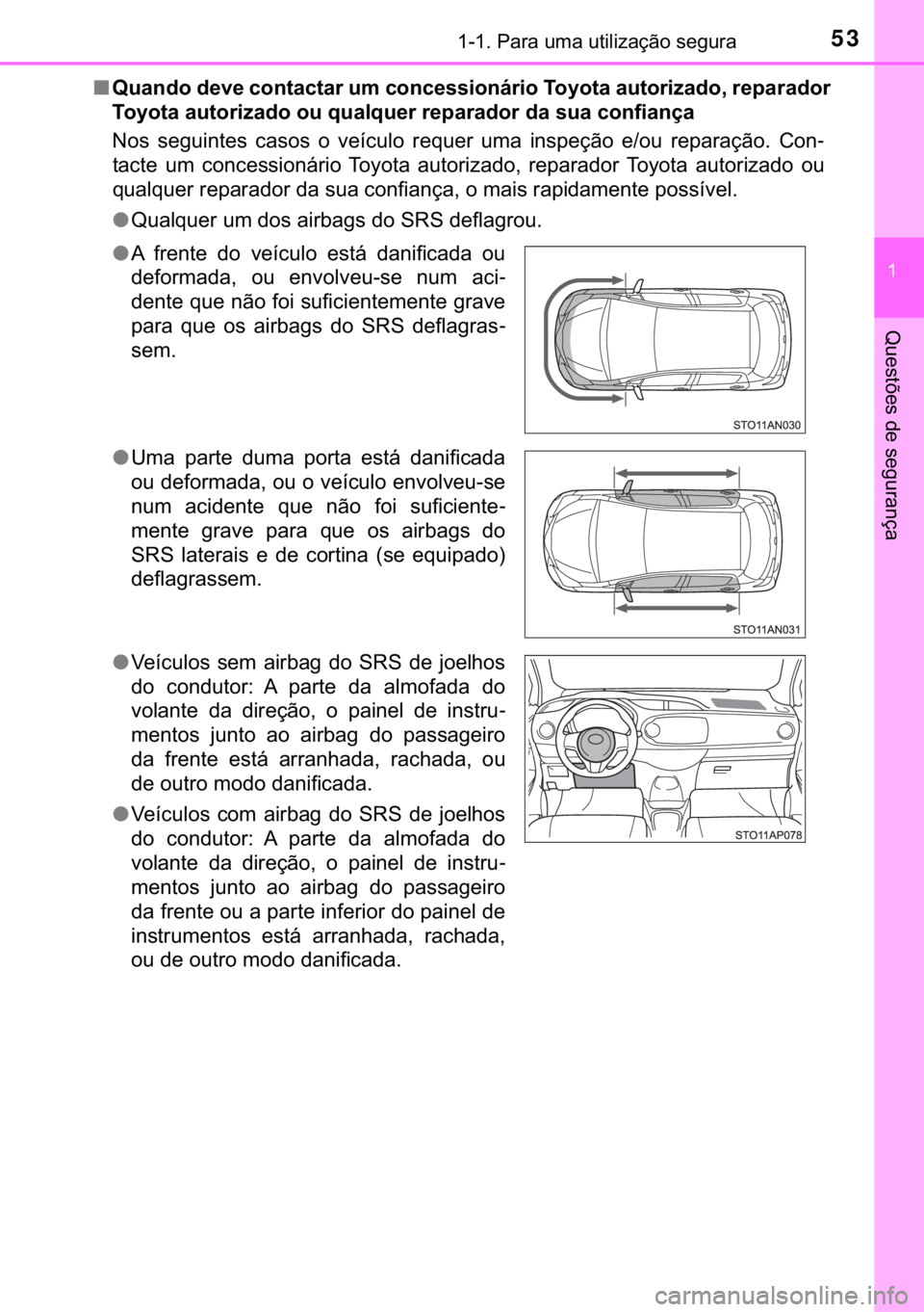 TOYOTA YARIS 2018  Manual de utilização (in Portuguese) 53������3�D�U�D��X�P�D��X�W�L�O�L�]�D�o�m�R��V�H�J�X�U�D
�
�4�X�H�V�W�}�H�V��G�H��V�H�J�X�U�D�Q�o�D
■�4�X�D�Q�G�R��G�H�Y�H��F�R�Q�W�D�F�W�D�U��X�P��F�R�Q�F�H�V�V�L�R�Q�i�U�L�R��7�R�\