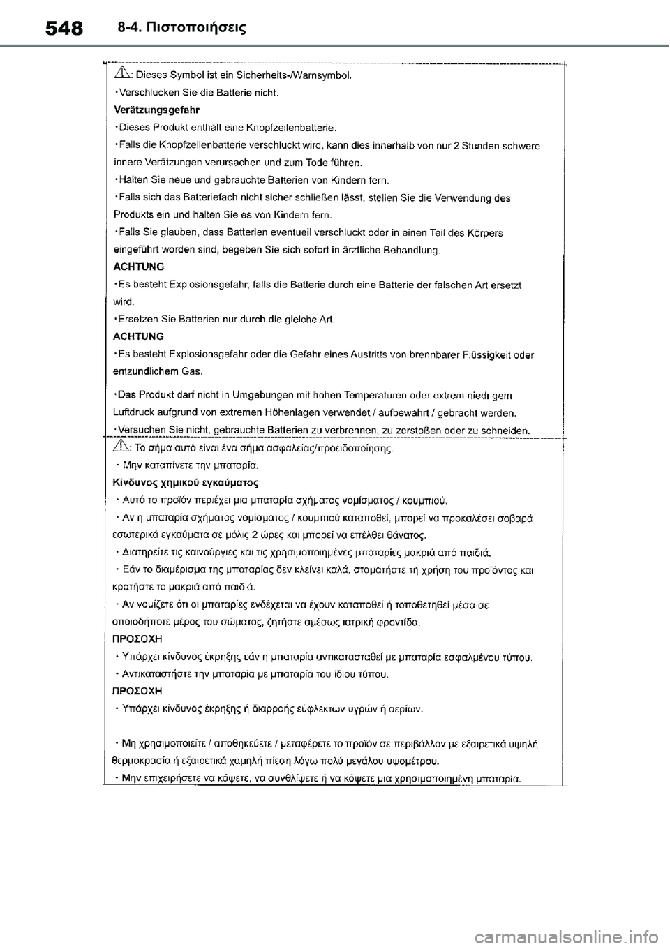 TOYOTA YARIS 2021 ΟΔΗΓΌΣ ΧΡΉΣΗΣ (in Greek) 5488-4. Πιστοποιήσεις TOYOTA YARIS 2021 ΟΔΗΓΌΣ ΧΡΉΣΗΣ (in Greek) 5488-4. Πιστοποιήσεις