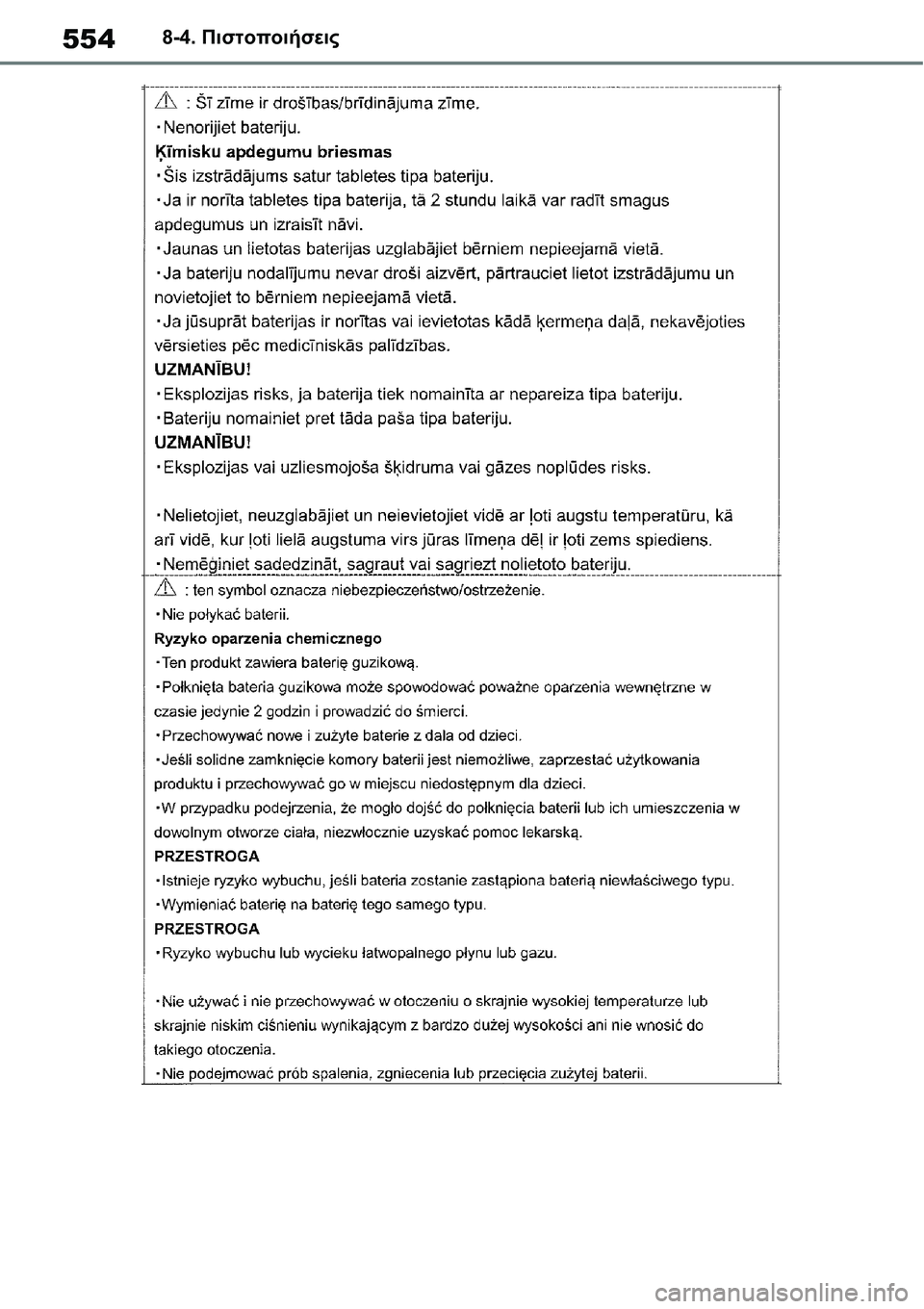 TOYOTA YARIS 2021 ΟΔΗΓΌΣ ΧΡΉΣΗΣ (in Greek) 5548-4. Πιστοποιήσεις TOYOTA YARIS 2021 ΟΔΗΓΌΣ ΧΡΉΣΗΣ (in Greek) 5548-4. Πιστοποιήσεις