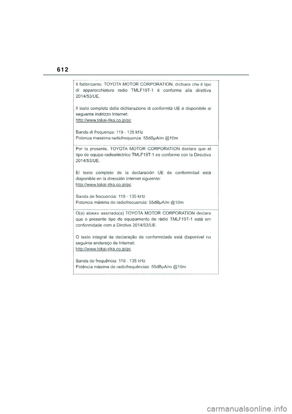 TOYOTA YARIS CROSS 2021  Kasutusjuhend (in Estonian) 612
YARIS CROSS Owners Manual_Europe_M52K60_EE
YARIS_CROSS_HV_OM_Europe_OM52K60EE.book  Page 612  Wednesday, July 7, 2021  8:20 AM 