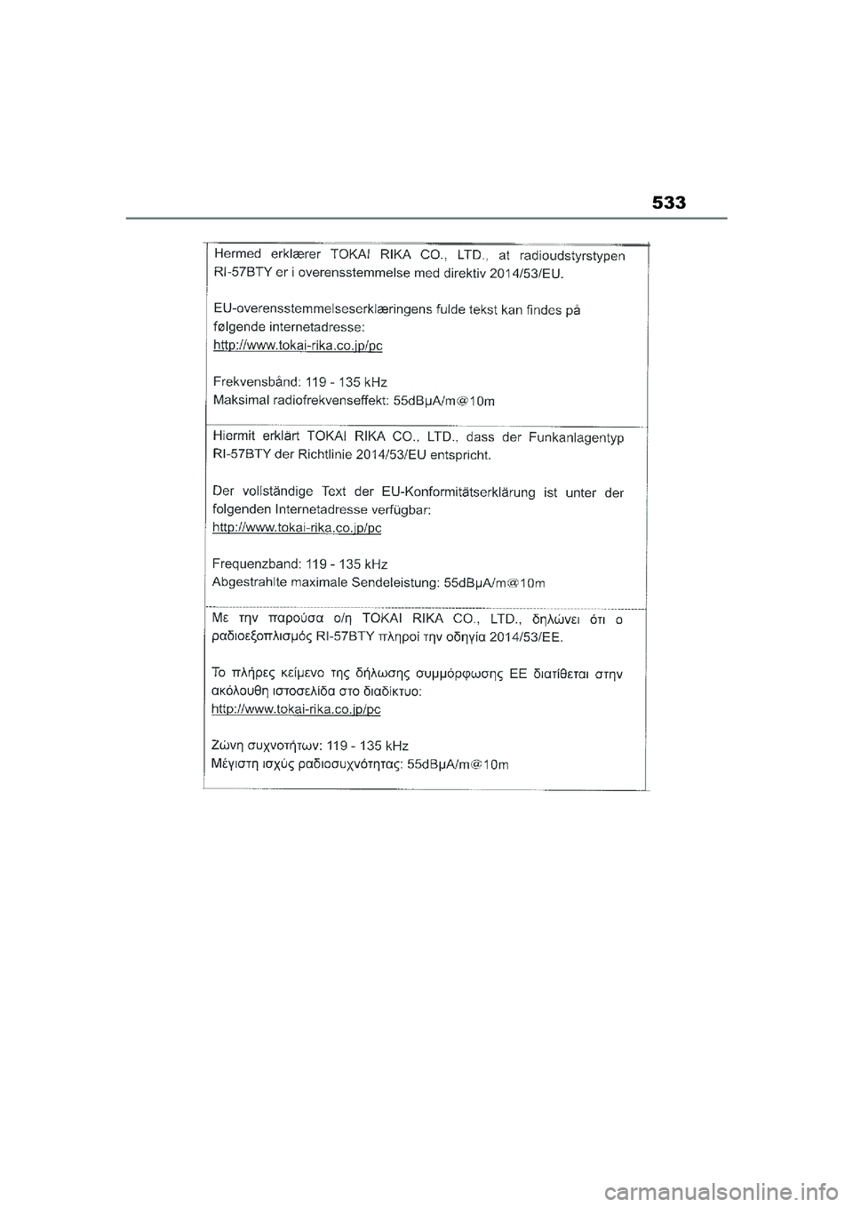 TOYOTA YARIS CROSS 2021  Eksploatavimo vadovas (in Lithuanian) 533
YARIS CROSS Owners Manual_Europe_M52K60_LT
YARIS_CROSS_HV_OM_Europe_OM52K60LT.book  Page 533  Wednesday, July 7, 2021  10:28 AM 