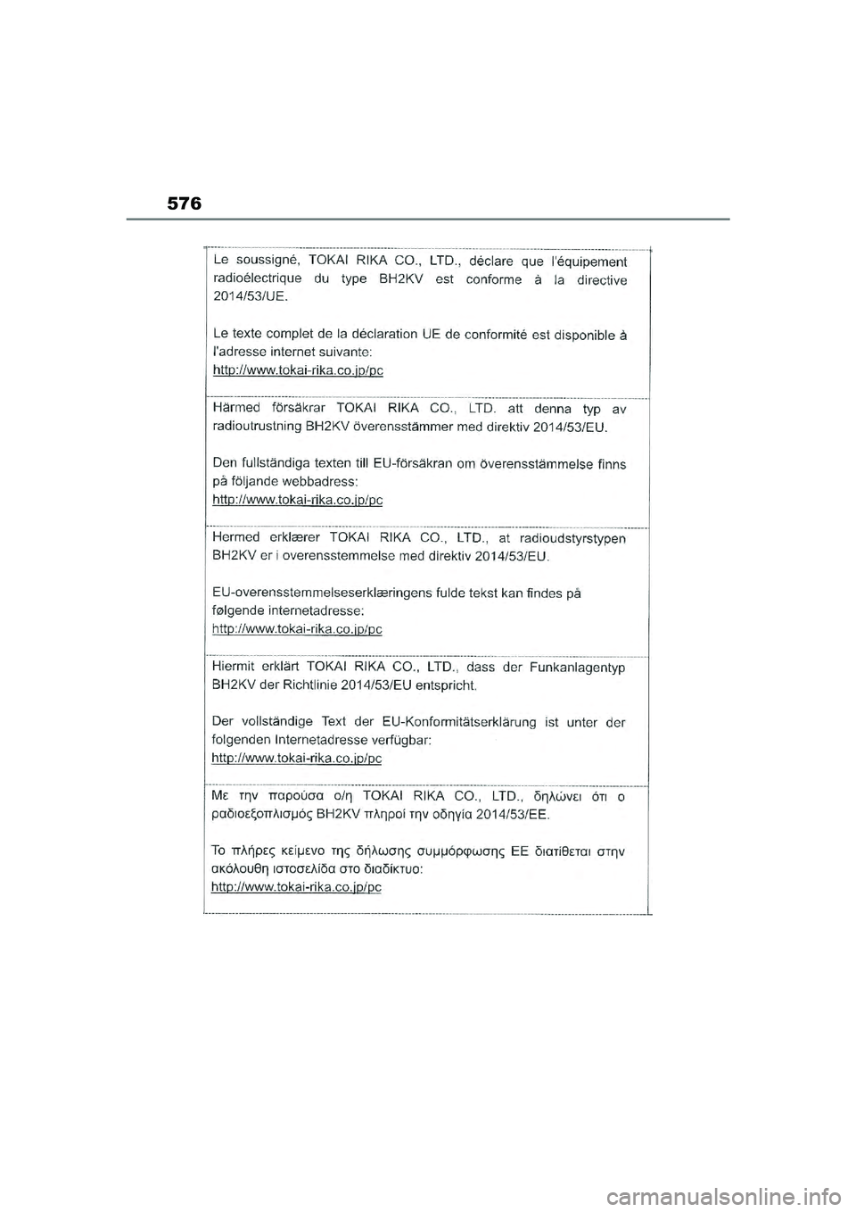 TOYOTA YARIS CROSS 2021  Eksploatavimo vadovas (in Lithuanian) 576
YARIS CROSS Owners Manual_Europe_M52K60_LT
YARIS_CROSS_HV_OM_Europe_OM52K60LT.book  Page 576  Wednesday, July 7, 2021  10:28 AM 