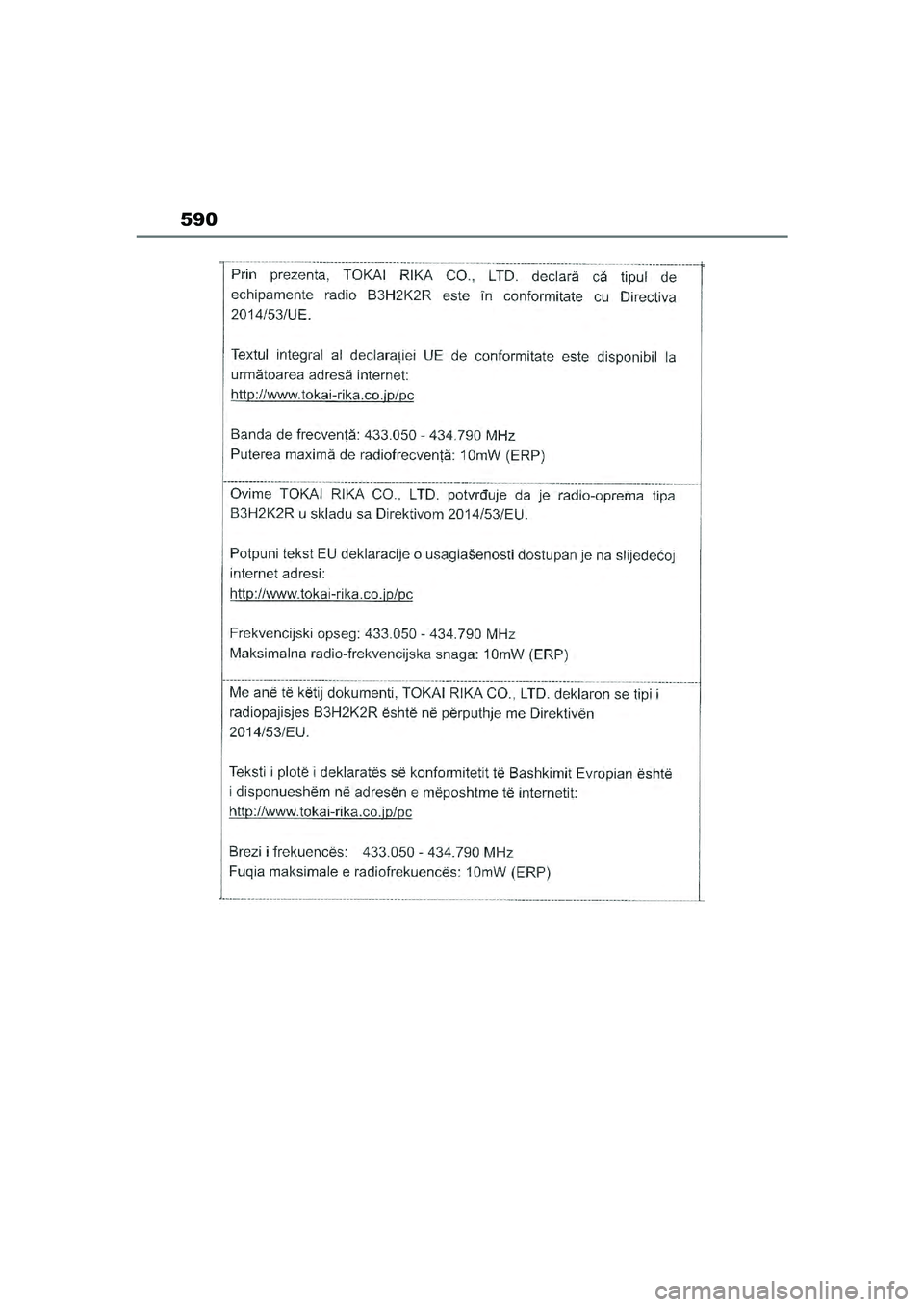 TOYOTA YARIS CROSS 2021  Eksploatavimo vadovas (in Lithuanian) 590
YARIS CROSS Owners Manual_Europe_M52K60_LT
YARIS_CROSS_HV_OM_Europe_OM52K60LT.book  Page 590  Wednesday, July 7, 2021  10:28 AM 