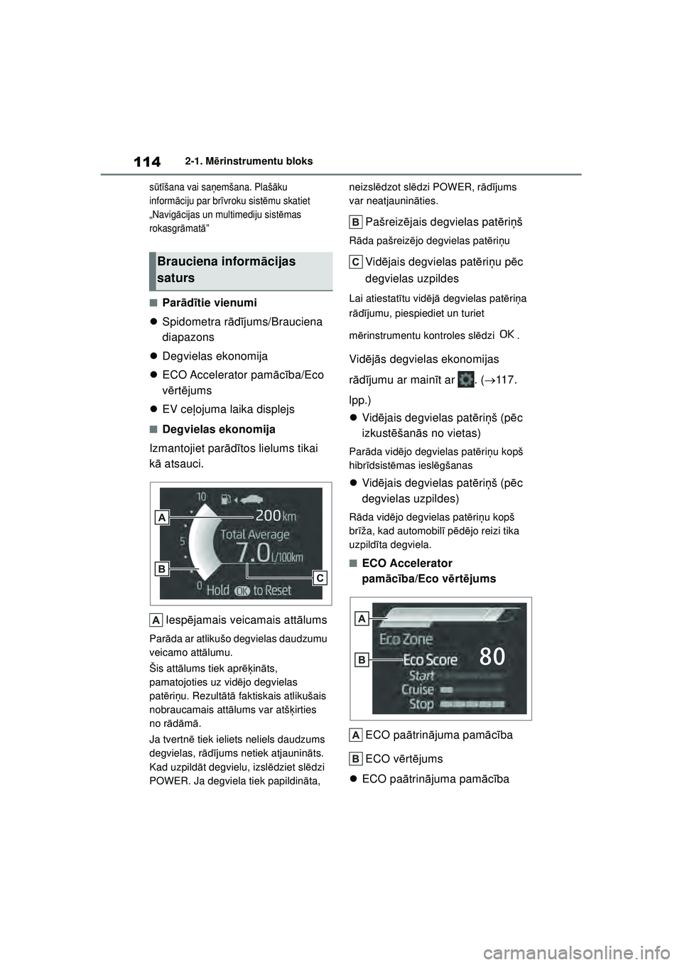 TOYOTA YARIS CROSS 2021 Lietošanas Instrukcija (in Latvian) 114
YARIS CROSS Owners Manual_Europe_M52K60_LV
2-1. Mērinstrumentu bloks
sū tīšana vai sa ņemšana. Plaš āku
inform āciju par br īvroku sist ēmu skatiet
„Navig ācijas un multimediju si TOYOTA YARIS CROSS 2021 Lietošanas Instrukcija (in Latvian) 114
YARIS CROSS Owners Manual_Europe_M52K60_LV
2-1. Mērinstrumentu bloks
sū tīšana vai sa ņemšana. Plaš āku
inform āciju par br īvroku sist ēmu skatiet
„Navig ācijas un multimediju si