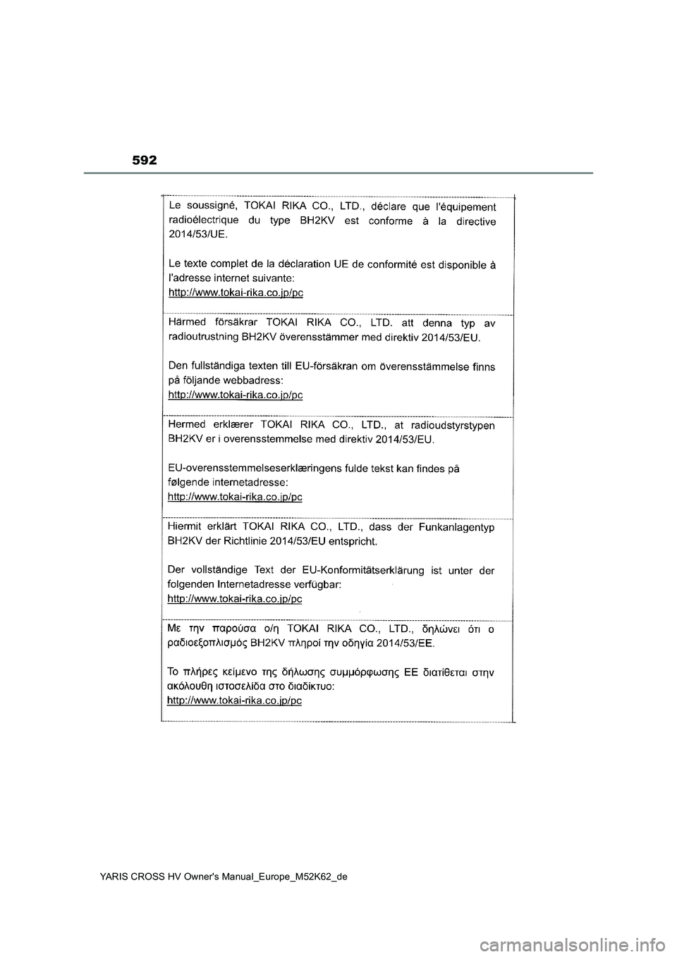 TOYOTA YARIS CROSS 2021  Betriebsanleitungen (in German) 592
YARIS CROSS HV Owner's Manual_Europe_M52K62_de 