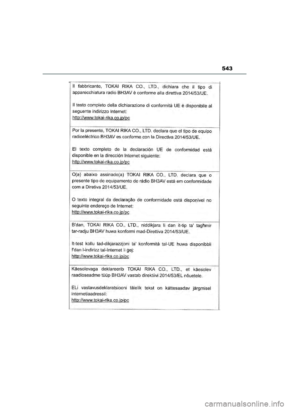 TOYOTA YARIS CROSS 2021  Instructieboekje (in Dutch) 543
Handleiding YARIS CROSS_Europa_M52K60_nl
YARIS_CROSS_HV_OM_Europe_OM52K60E.book  Page 543  Tuesday, June 1, 2021  1:48 PM 