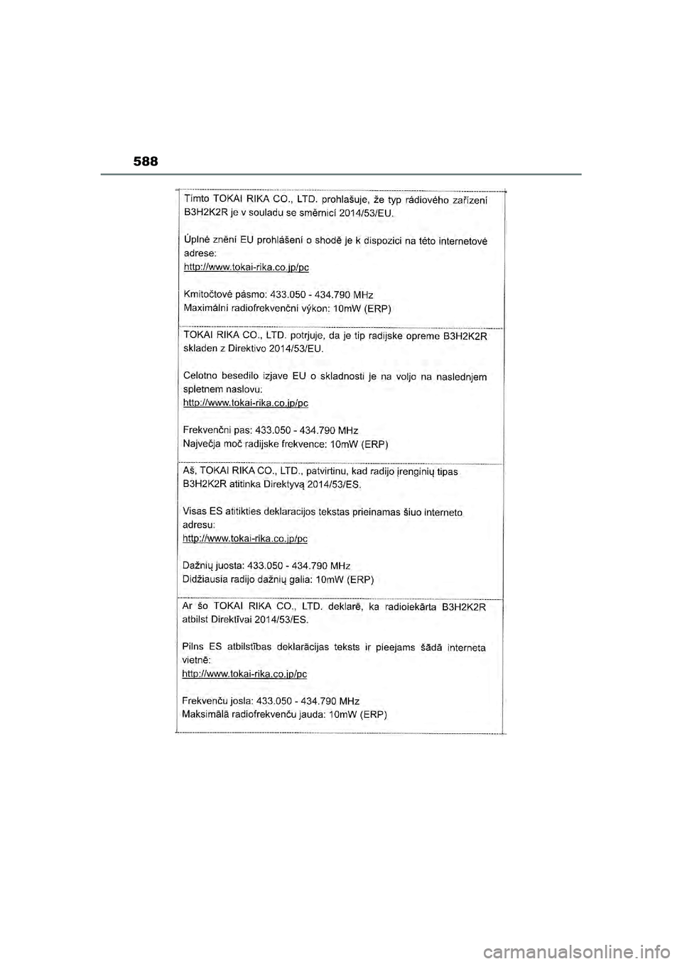 TOYOTA YARIS CROSS 2021  Instructieboekje (in Dutch) 588
Handleiding YARIS CROSS_Europa_M52K60_nl
YARIS_CROSS_HV_OM_Europe_OM52K60E.book  Page 588  Tuesday, June 1, 2021  1:48 PM 