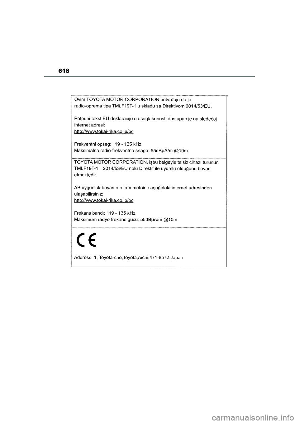 TOYOTA YARIS CROSS 2021  Instructieboekje (in Dutch) 618
Handleiding YARIS CROSS_Europa_M52K60_nl
YARIS_CROSS_HV_OM_Europe_OM52K60E.book  Page 618  Tuesday, June 1, 2021  1:48 PM 
