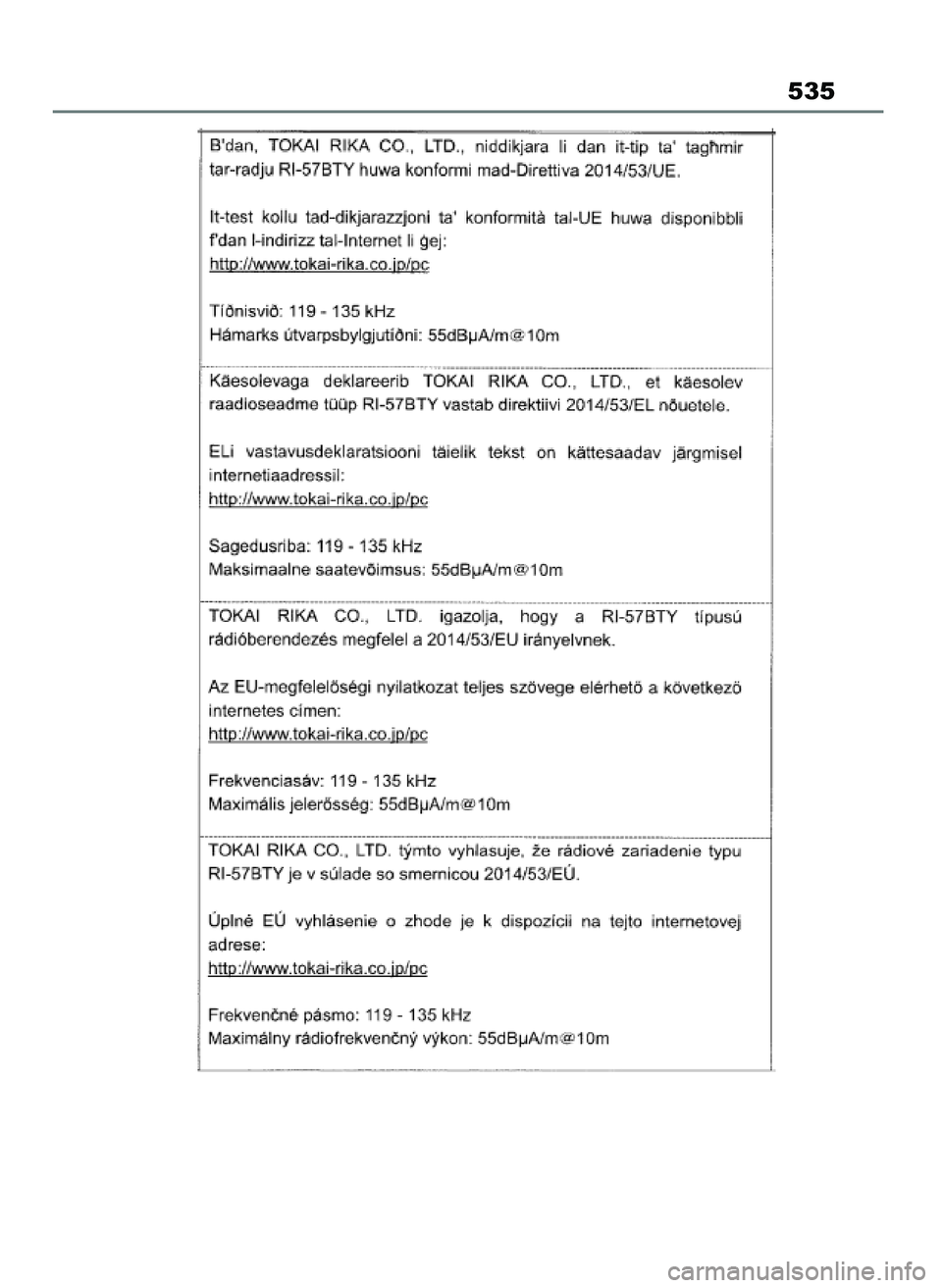 TOYOTA YARIS CROSS 2021  Instrukcja obsługi (in Polish) 535
19 YARIS Cross HV OM52K60E  15/6/21  14:21  Page 535 