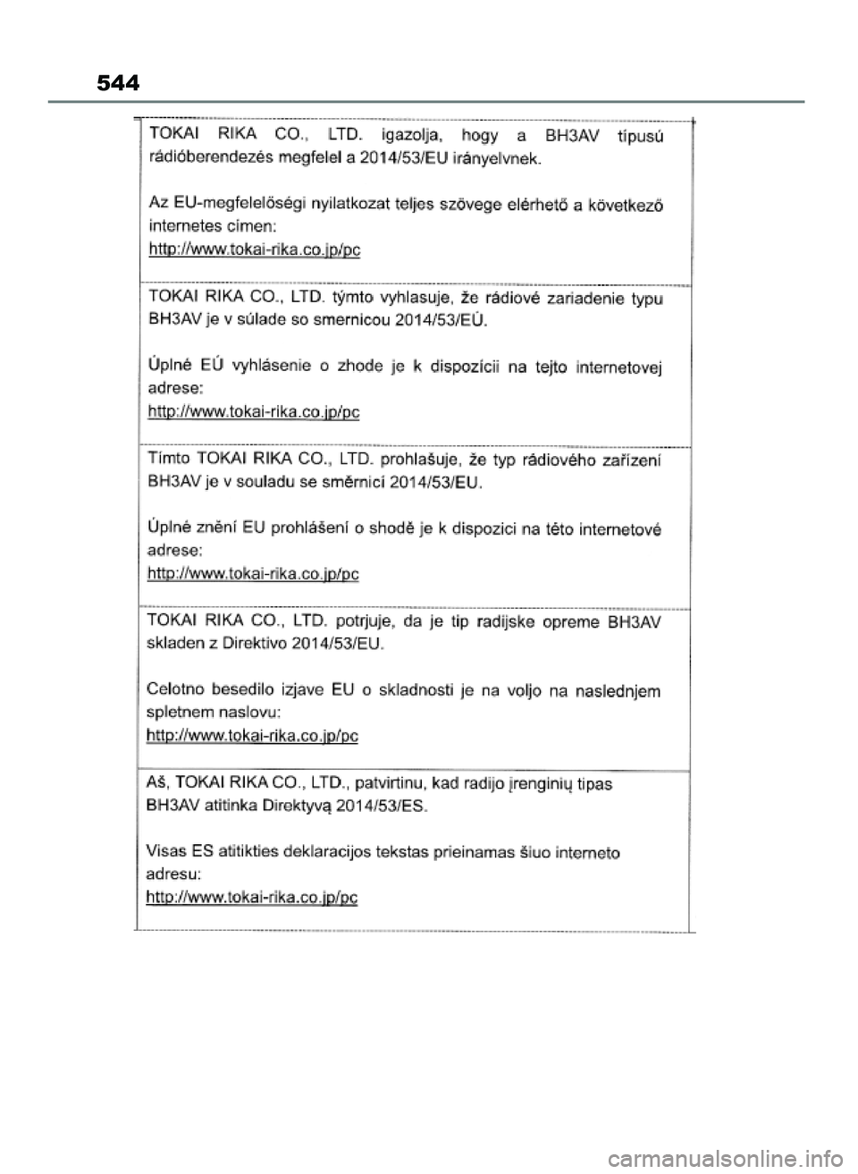 TOYOTA YARIS CROSS 2021  Instrukcja obsługi (in Polish) 544
19 YARIS Cross HV OM52K60E  15/6/21  14:21  Page 544 
