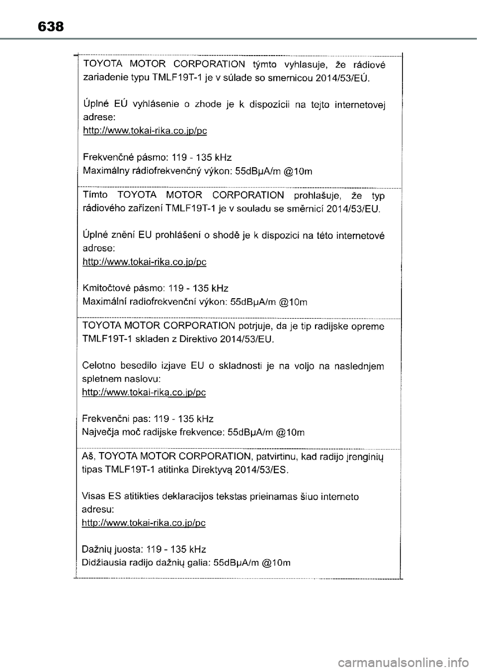 TOYOTA YARIS CROSS 2021 Kezelési útmutató (in Hungarian) 638 TOYOTA YARIS CROSS 2021 Kezelési útmutató (in Hungarian) 638