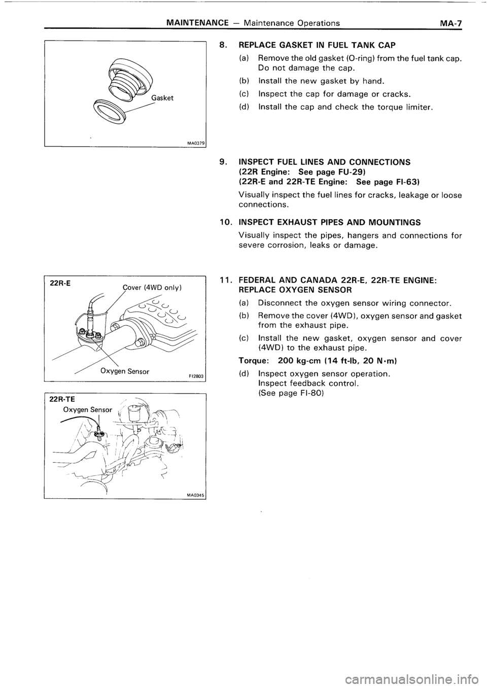TOYOTA 4RUNNER 1986 Service User Guide TOYOTA 4RUNNER 1986 Service User Guide