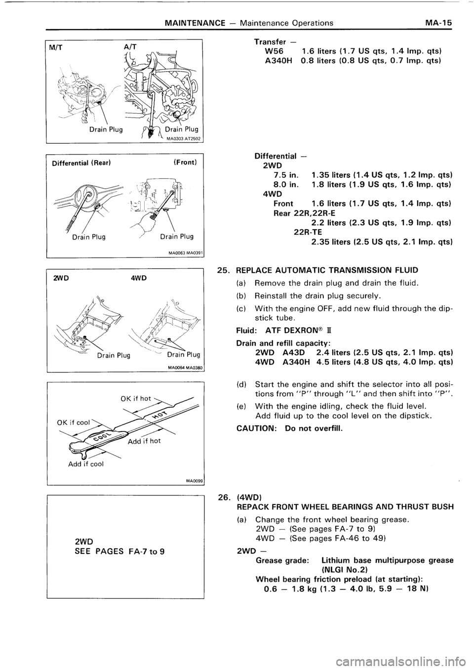 TOYOTA 4RUNNER 1986 Service Owners Manual TOYOTA 4RUNNER 1986 Service Owners Manual