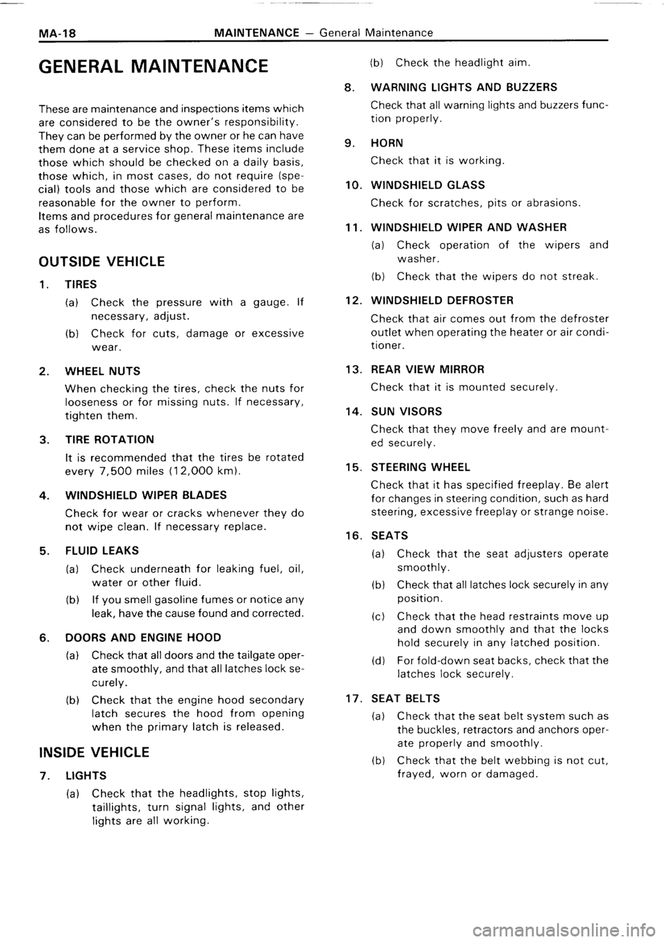 TOYOTA 4RUNNER 1986 Service Owners Manual TOYOTA 4RUNNER 1986 Service Owners Manual