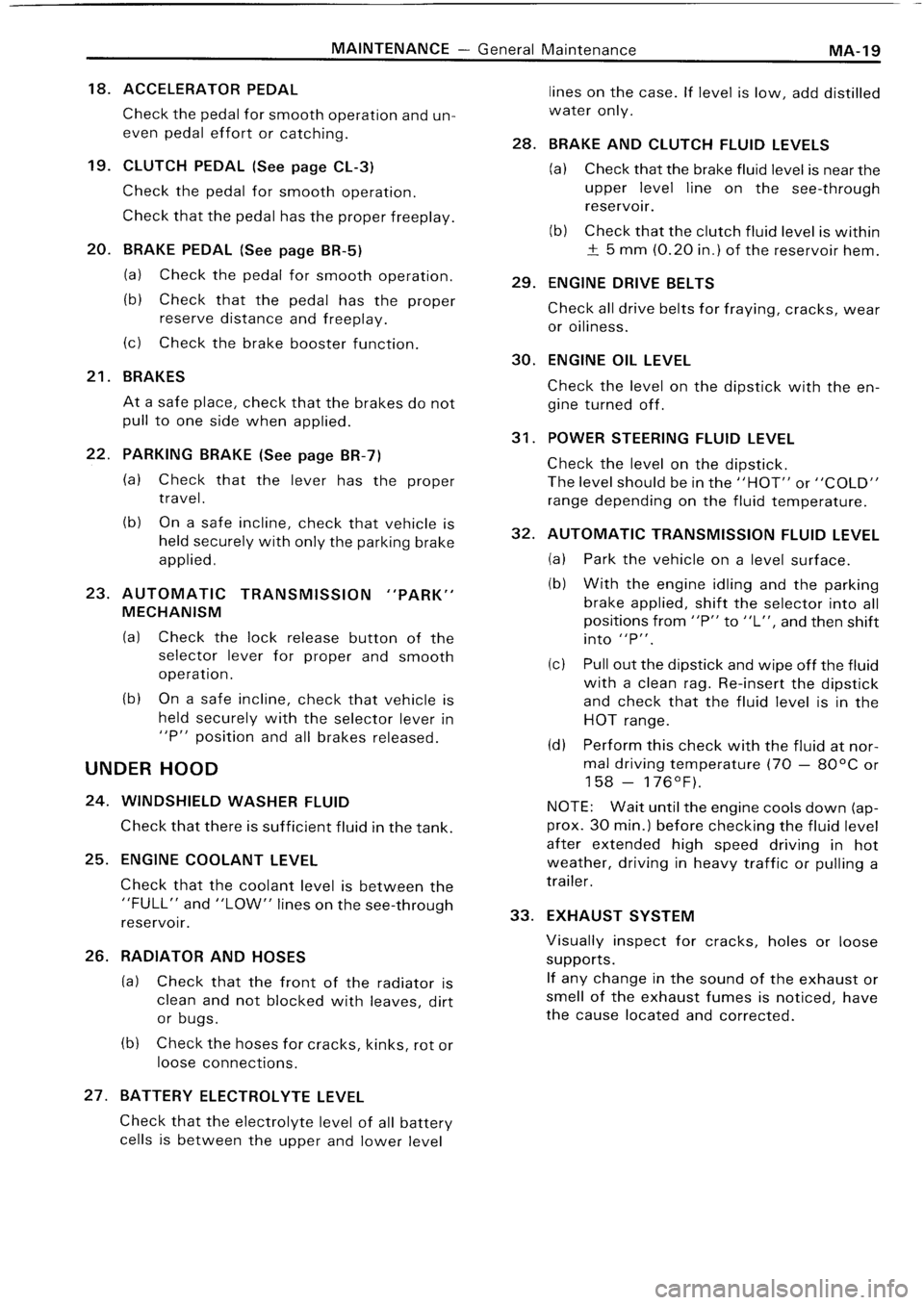 TOYOTA 4RUNNER 1986 Service Owners Manual TOYOTA 4RUNNER 1986 Service Owners Manual