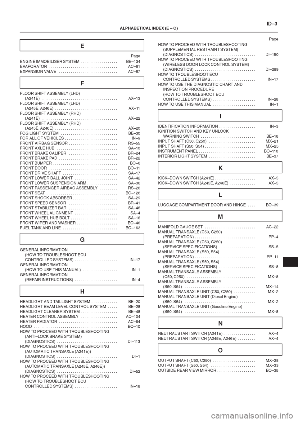 TOYOTA AVENSIS 1997 Service Repair Manual TOYOTA AVENSIS 1997 Service Repair Manual