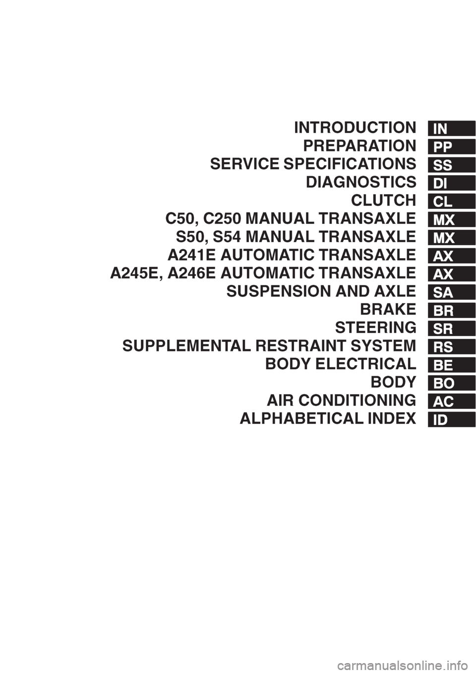 TOYOTA AVENSIS 1997 Service Repair Manual TOYOTA AVENSIS 1997 Service Repair Manual